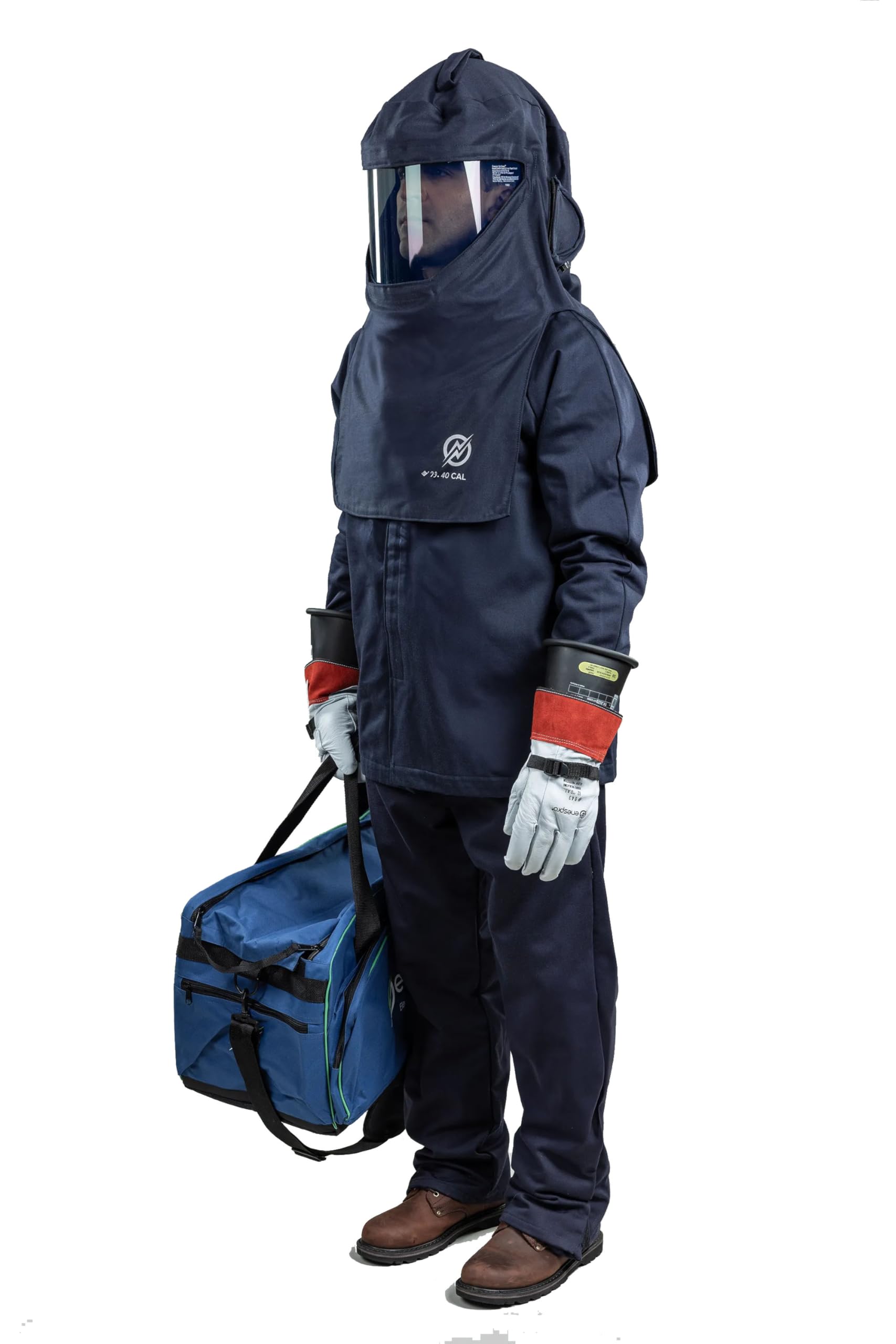 ArcGuard CAT 4 40 Cal Arc Flash Protection Kit - FR Short Coat, Bib Overall, Safety Glasses & Gear Bag - Ideal for Electrical Workers & Industrial Safety