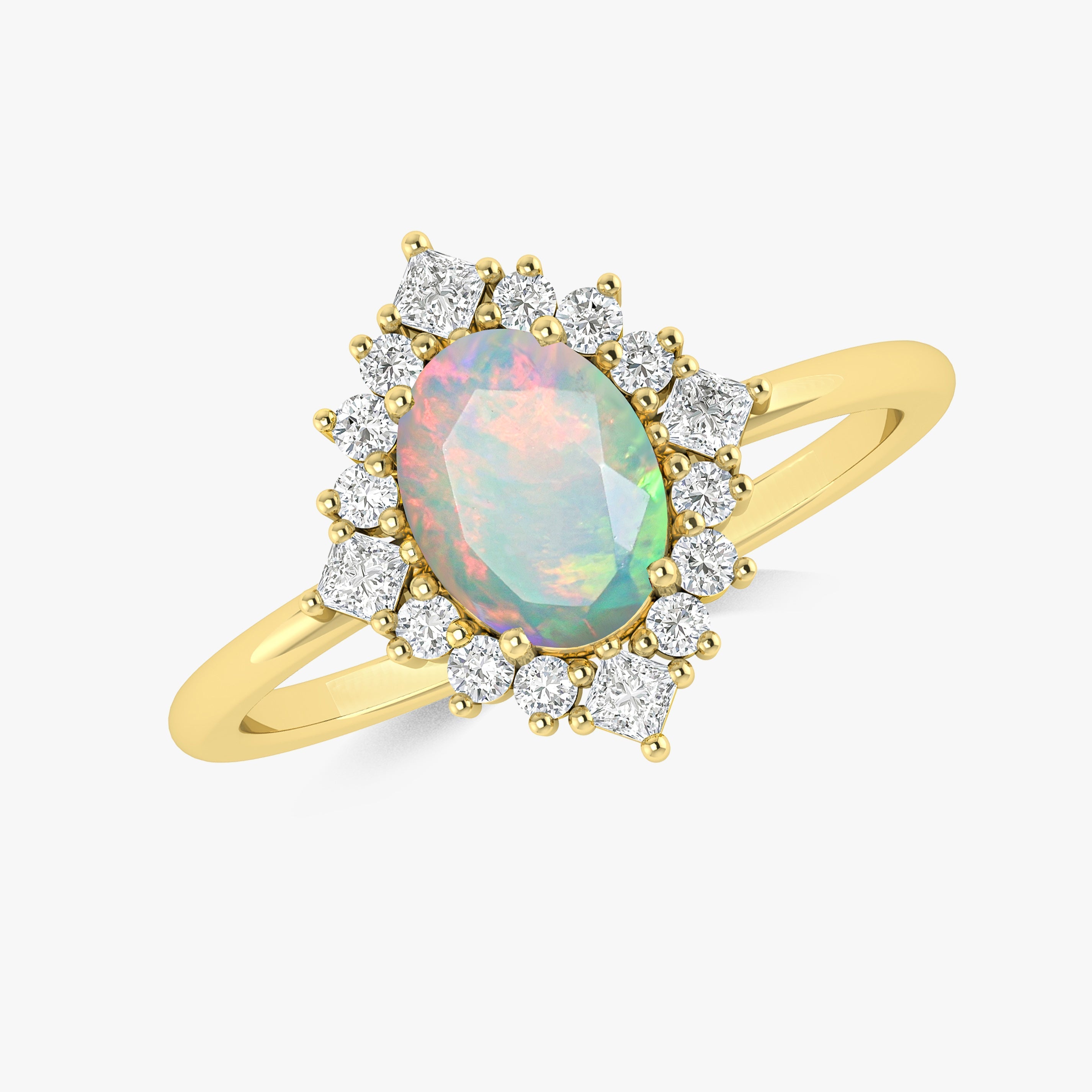 Blue Natural Fire Faceted Ethiopian Opal Ring - Genuine Ethiopian Opal Jewelry for Women, Handmade Sterling Silver Ring, Perfect for Engagement, Wedding & Special Occasions