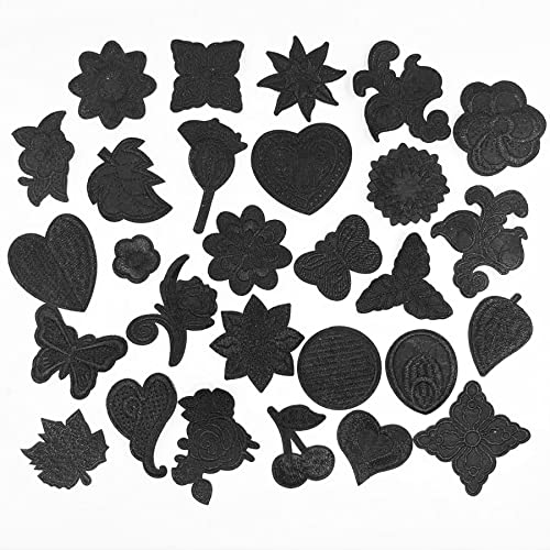 28 Pieces Black Flowers