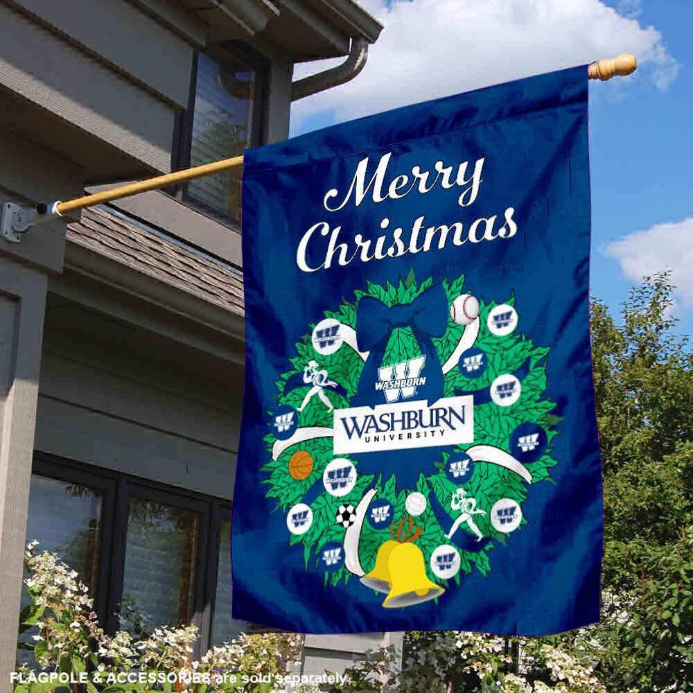 Washburn Ichabods Happy Holidays Christmas Banner Flag - Perfect for Home Decor, School Spirit & Festive Celebrations