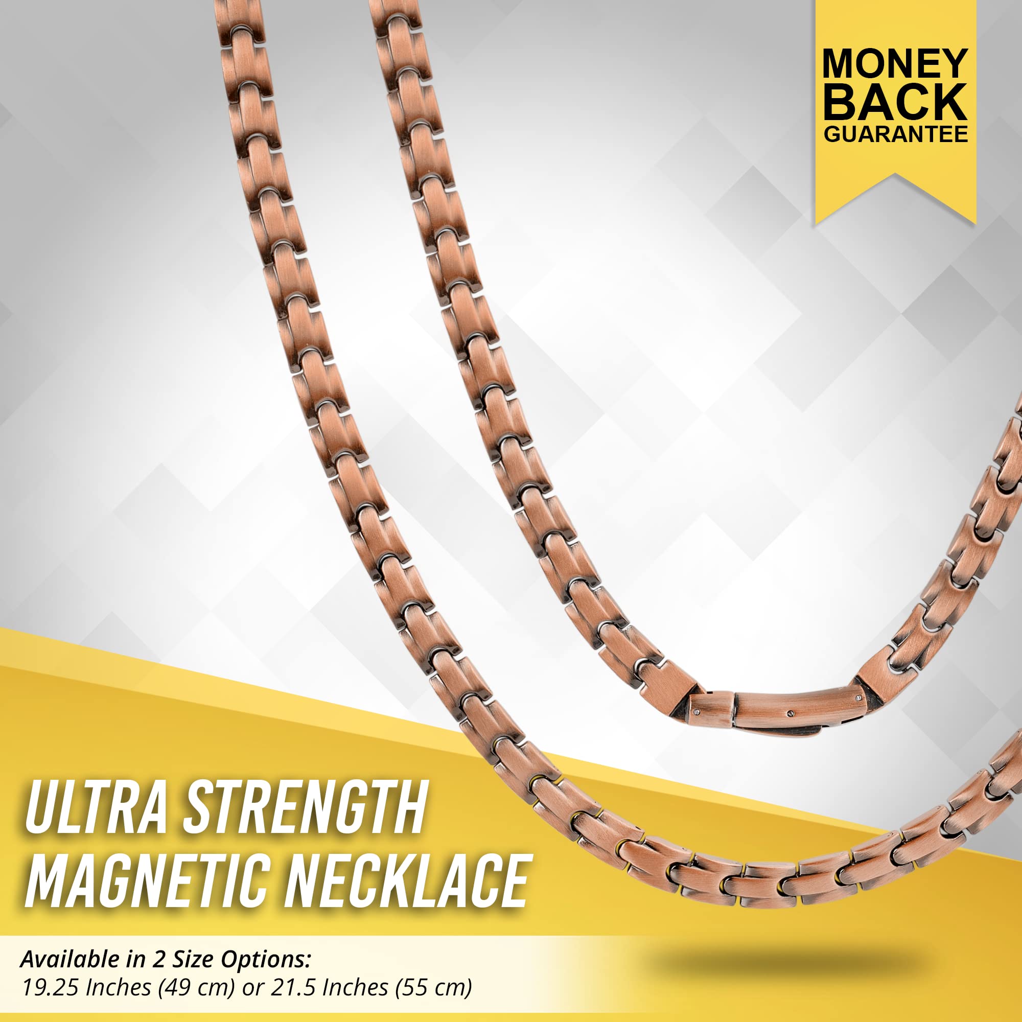 MagnetRX® Copper Magnetic Therapy Necklace - Ultra Strength 99.9% Pure Copper Necklace with 55 Magnets (19.25 Inches) for Men & Women - Relieve Pain, Improve Circulation & Reduce Stress | Perfect for Arthritis, Neck Pain & Daily Wellness