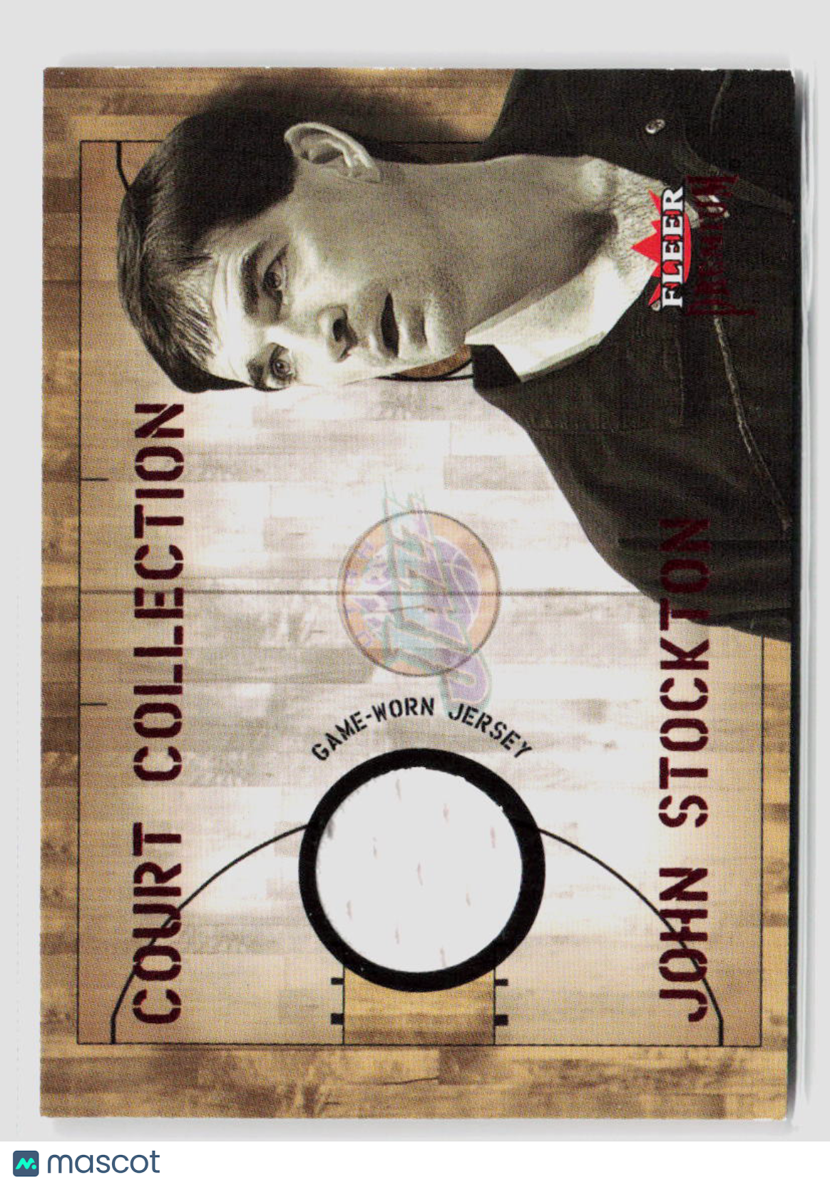 2002 Fleer Court Collection John Stockton Game Worn Jersey #72/100 #072 100 - Authentic NBA Memorabilia for Collectors & Basketball Fans - Perfect for Display, Gifts, and Sports Memorabilia Collections