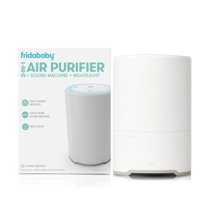 Fridababy 3-in-1 Air Purifier, White Noise Sound Machine & Nightlight for Nursery - Baby Sleep Aid & Air Freshener for Bedroom, Nursery, or Kids Room