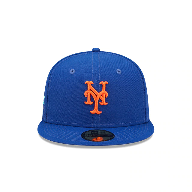 New York Mets Cloud Icon Blue 59FIFTY Fitted Hat for Men - Official MLB Baseball Cap for Sports Fans & Streetwear Fashion