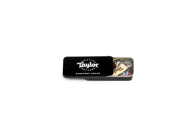 Taylor 2600 Darktone Series Guitar Pick Tin - Premium Plectrum Collection for Acoustic & Electric Guitar Players - Perfect for Practice, Recording & Live Performances
