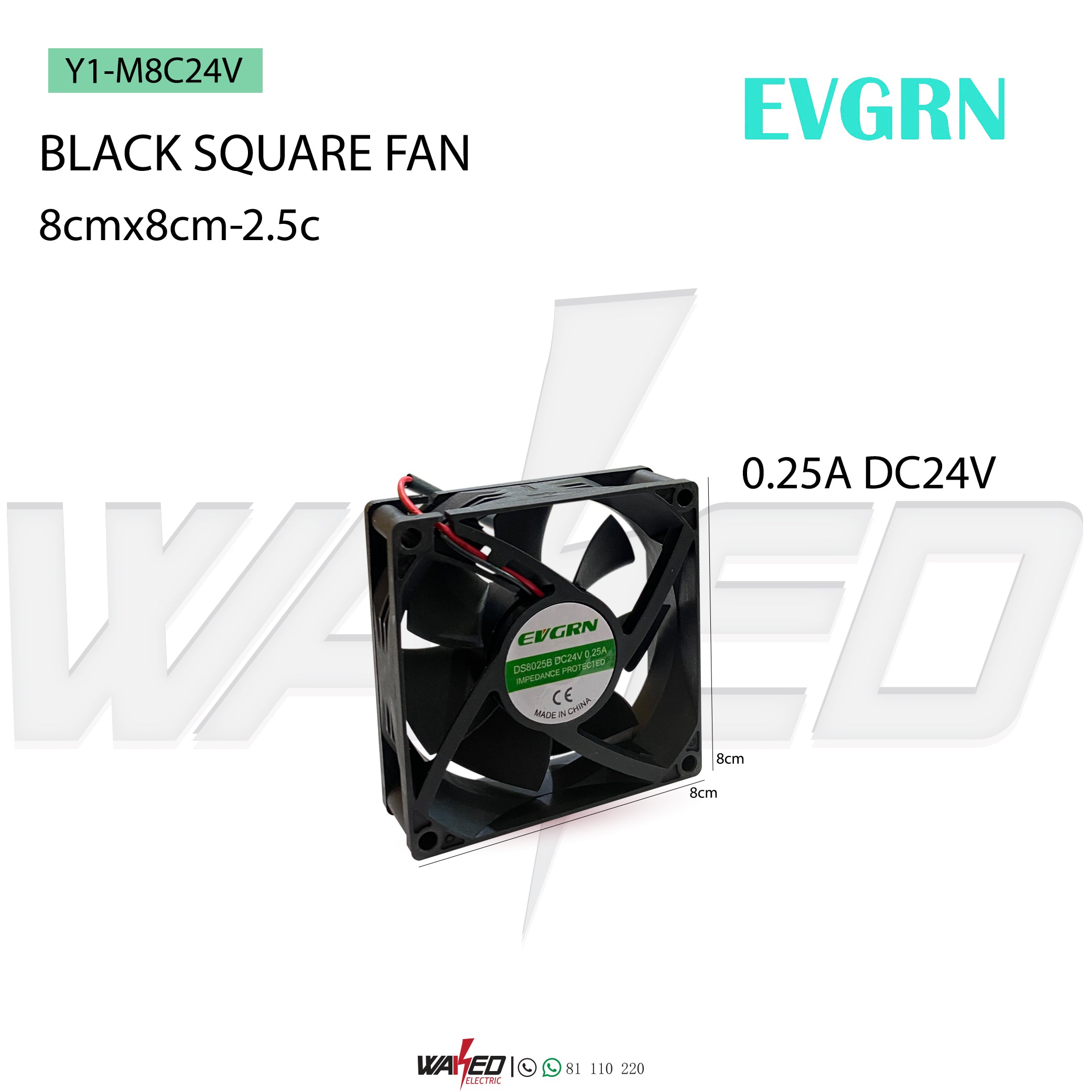 8CM Black Square Fan - Portable Mini Desk Fan for Home, Office, and Travel - Quiet Cooling Fan with USB Power for Personal Space