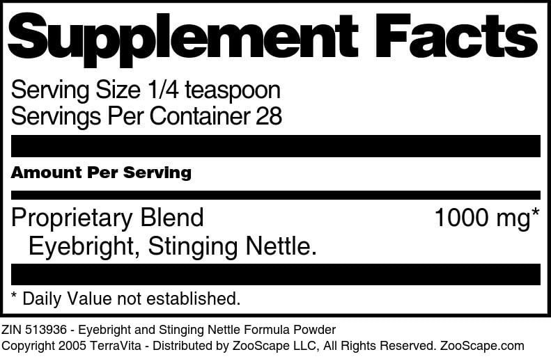 Eyebright & Stinging Nettle Herbal Supplement Powder - 1 oz (ZIN: 513936) for Eye Health & Seasonal Relief | Supports Vision, Allergies & Respiratory Wellness