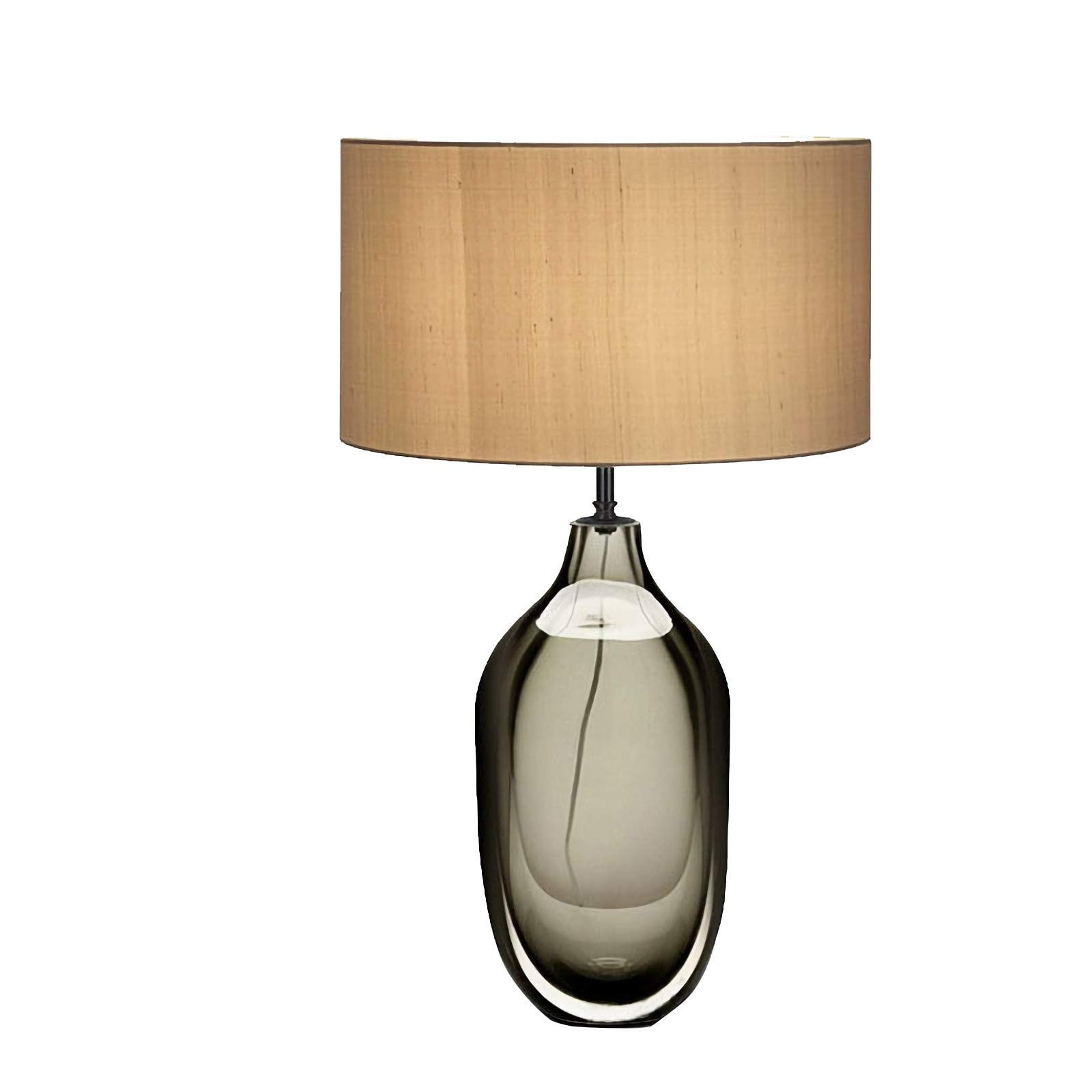 COOBATG Modern Nordic Glass Crystal Table Lamp - Retro Fabric Desk Light with Warm LED Bulb, Decorative Night Light for Bedroom, Living Room, Study & Kitchen - Perfect for Reading, Working & Relaxing