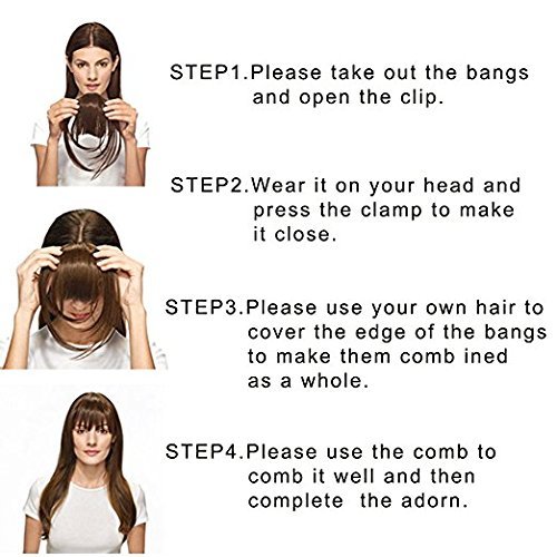 Glan Hair Fringe Hair Extension for Women - Dark Brown Clip-in Bangs | Perfect for Cosplay, Daily Wear & Hairstyle Transformation