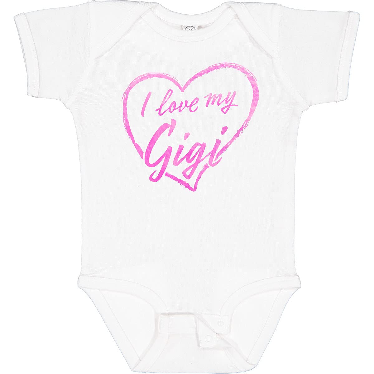 Inktastic I Love My Gigi Pink Chalk Heart Baby Bodysuit - Cute Outfit for Grandparents Day, Family Photos & Special Occasions