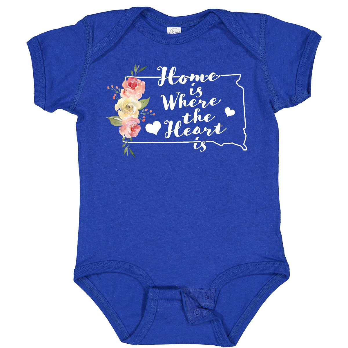 Inktastic South Dakota Home is Where The Heart is Watercolor Baby Bodysuit - Soft Cotton Onesie for Newborns & Infants - Perfect for Family Photos, Holidays & Everyday Wear