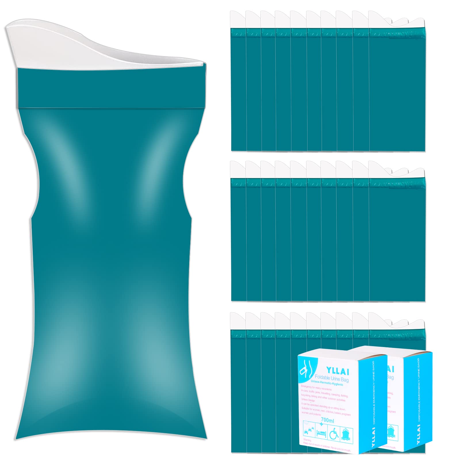 Disposable Urine Bags for Men & Women - 15/30 Pack Portable Emergency Pee Bags - Travel, Camping, Traffic Jam & Hospital Use - Unisex Urinal & Vomit Bags for Adults, Patients & Pregnant Women