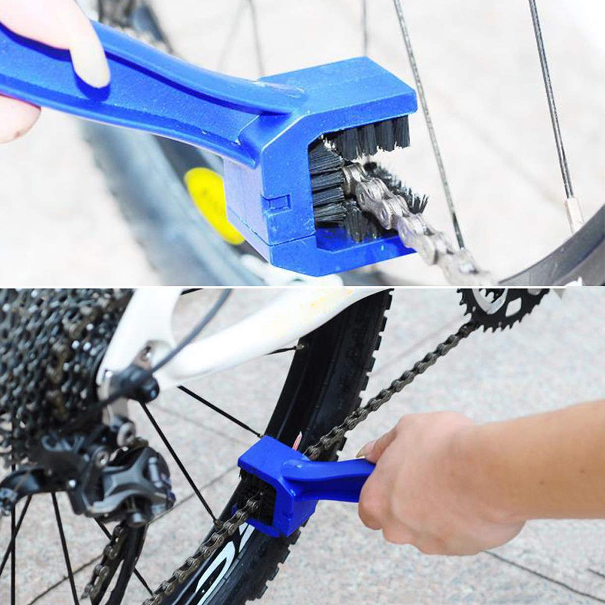 8-Piece Bike & Motorcycle Chain Cleaning Brush Kit - Heavy Duty Scrubber Set for Bike Chain, Crank, Tire & Sprocket - Perfect for Cycling Maintenance & Deep Cleaning Dirt, Grease & Stains