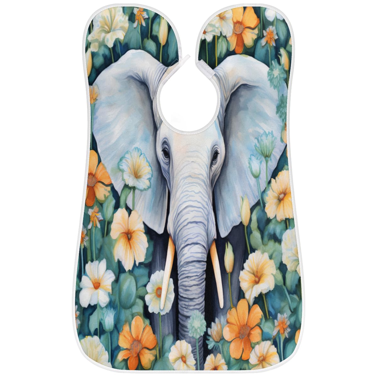 Men's Waterproof Beard Shaving Bib - Elephant Daisy Floral Design Hair Dye Apron for Barbers & Stylists, Makeup Artist Cape, Haircut Sink Protector - Perfect for Salon, Home Grooming & Gift Giving