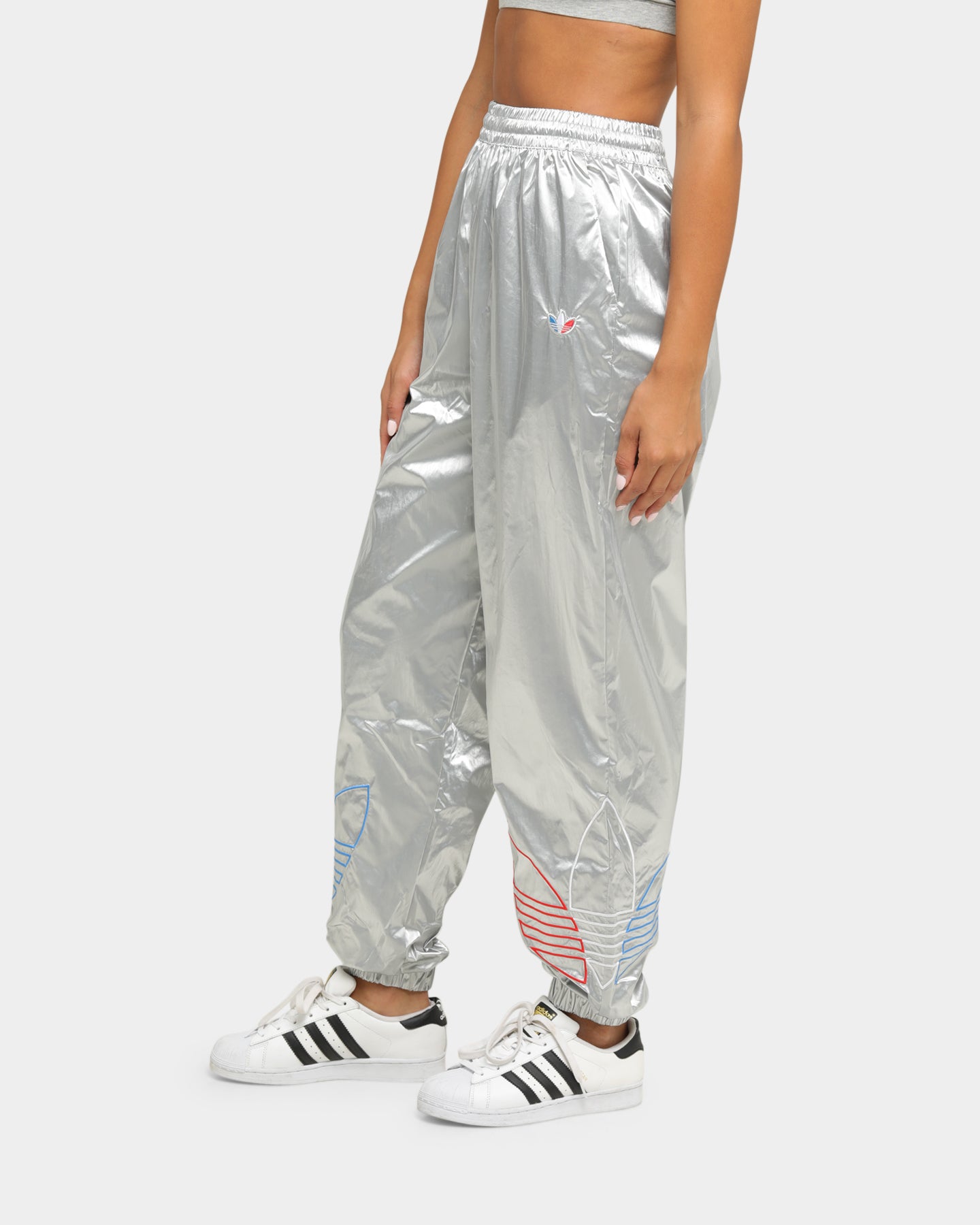 Adidas Women's Japona Track Pants - Metallic Silver Athletic Joggers for Running, Yoga & Lounge Wear