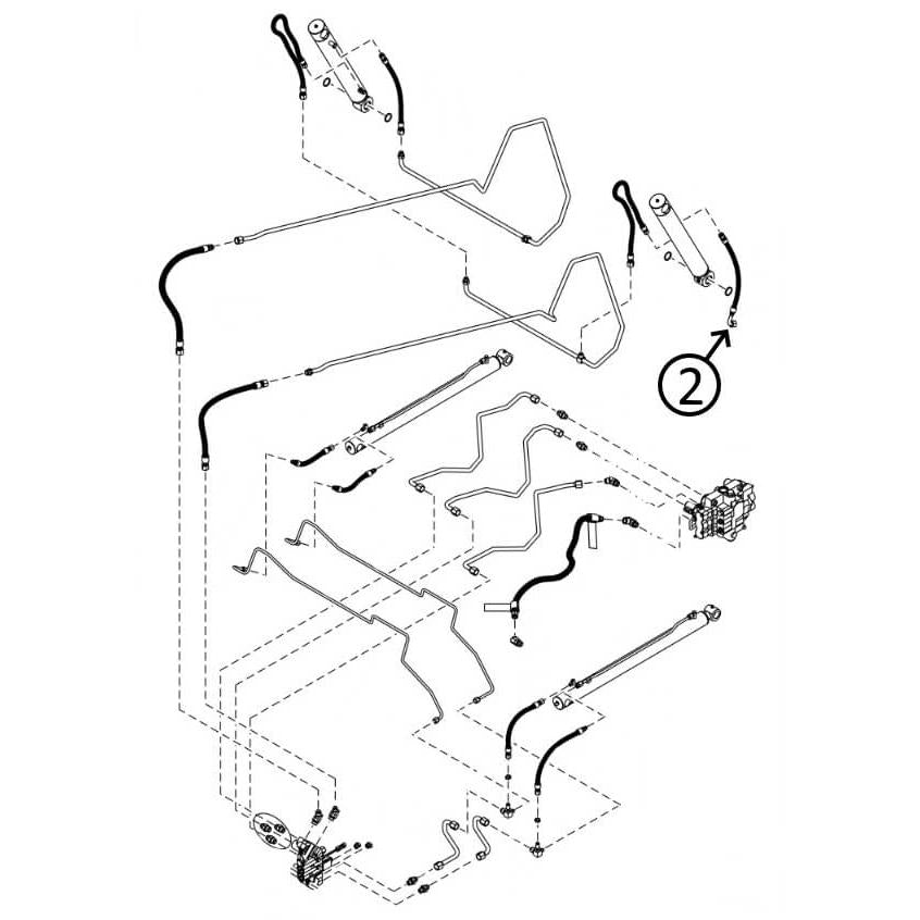 Bobcat T450 Hydraulic Hose for Right-Hand Loader Bucket Tilt Cylinder - Bore End #2 Replacement Part | Compatible with Skid Steer Loaders & Construction Equipment