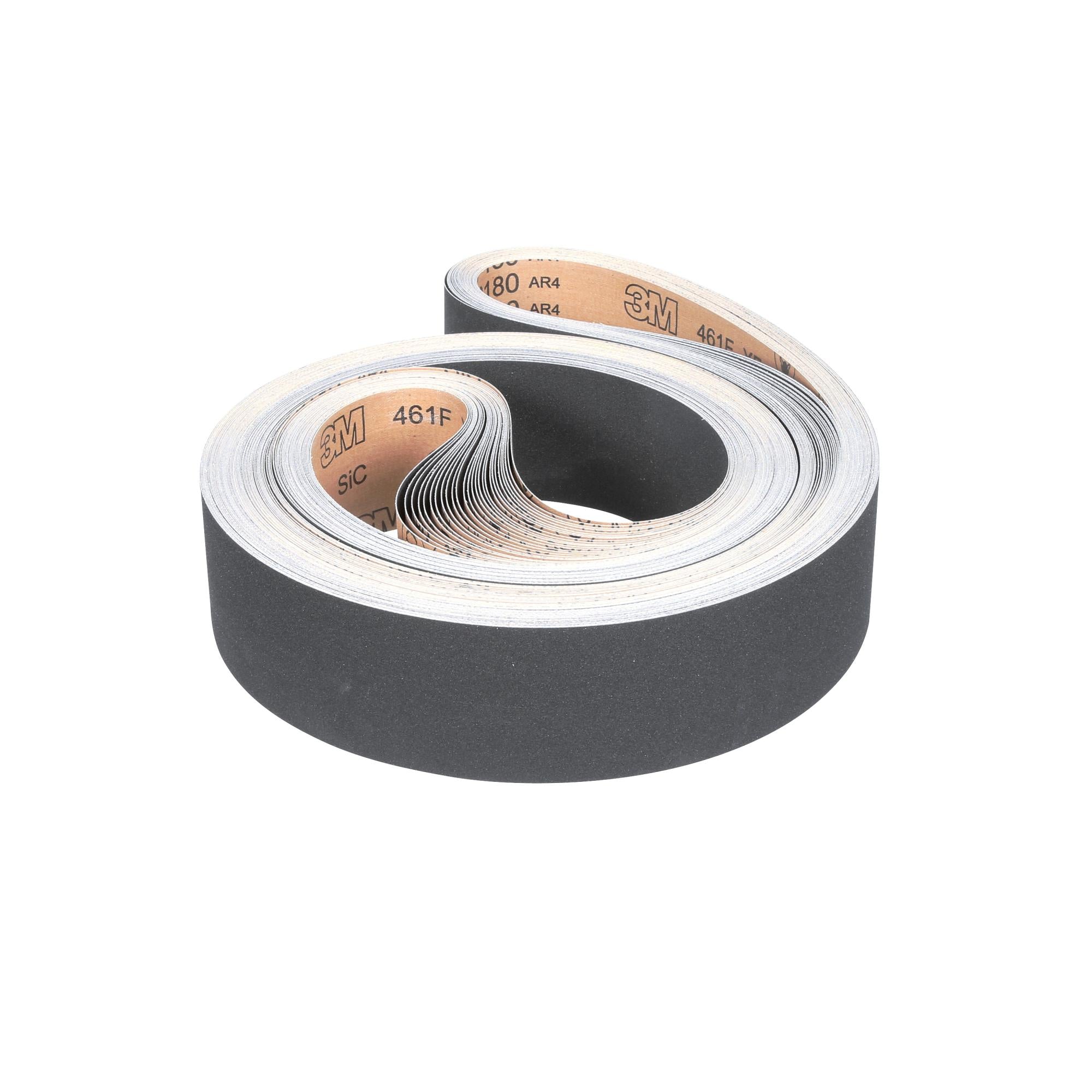 3M 461F Cloth Sanding Belt, P180 Grit, 4