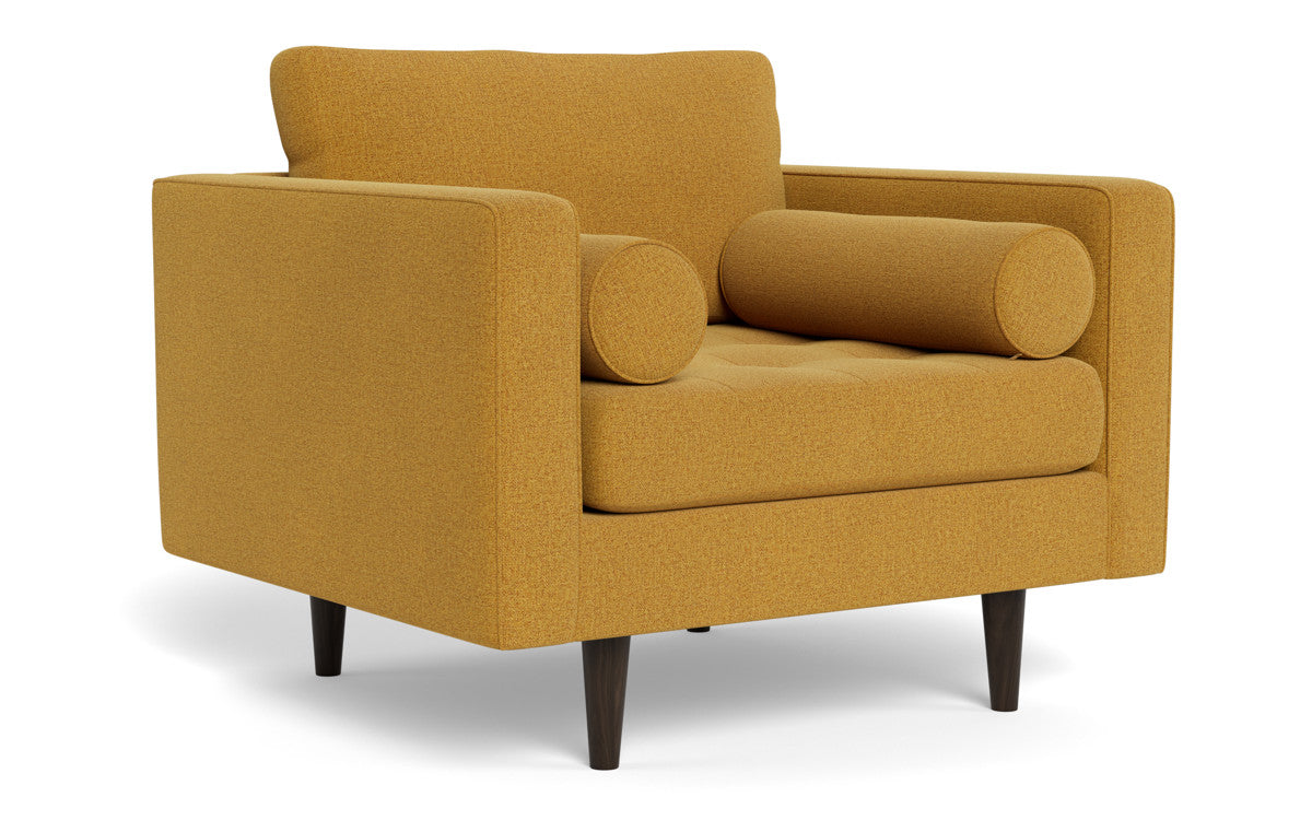Stylish Ladybird 42 Arm Chair - Modern Accent Chair for Living Room, Bedroom & Office - Comfortable Upholstered Lounge Chair with Wooden Legs - Perfect for Reading Nook, Cozy Corner or Home Decor