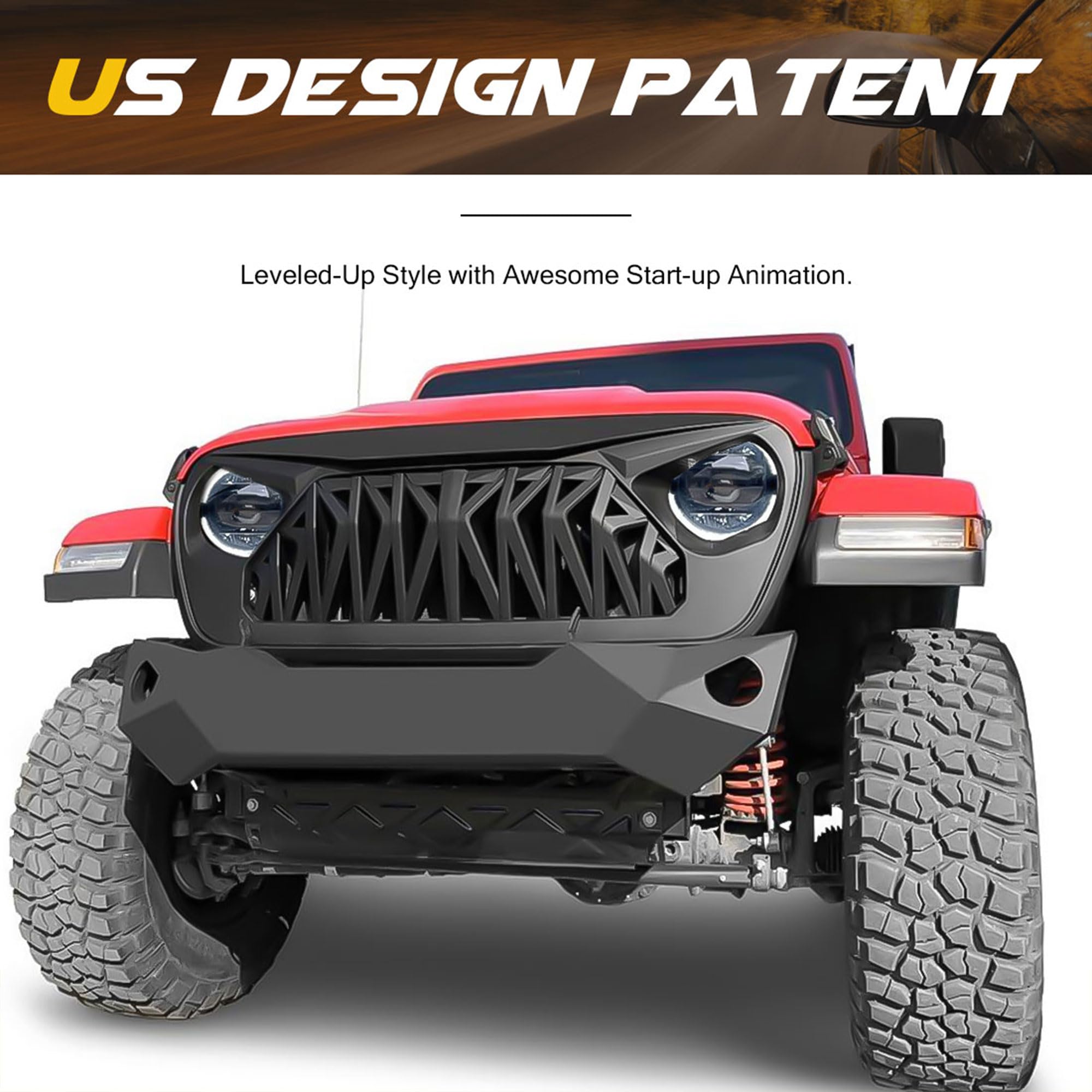 Upgraded LED Halo Headlights for Jeep Wrangler JL & Gladiator JT (2018-2022) | Durable & Bright Off-Road Lighting for Night Driving & Adventure
