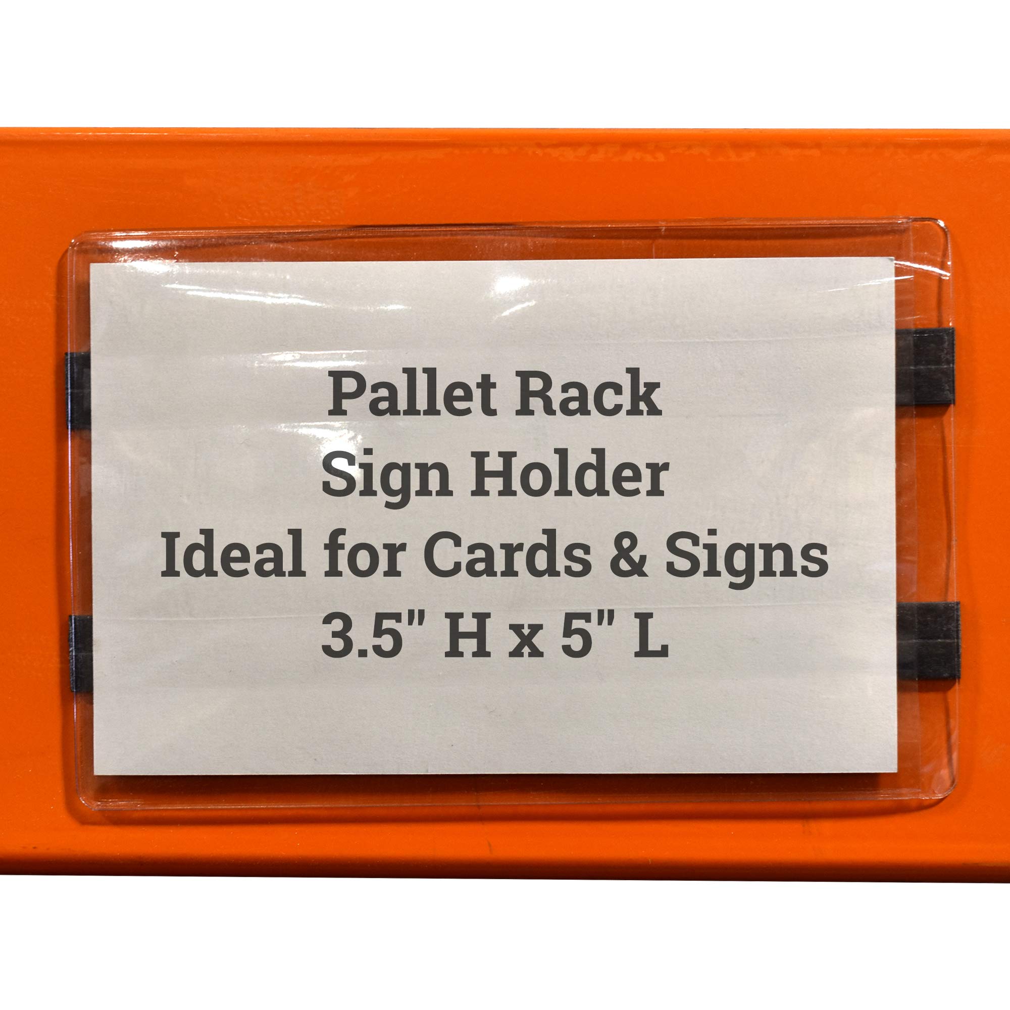 100 Pack Clear Vinyl Pallet Rack Sign Holders with Magnets for 3.5