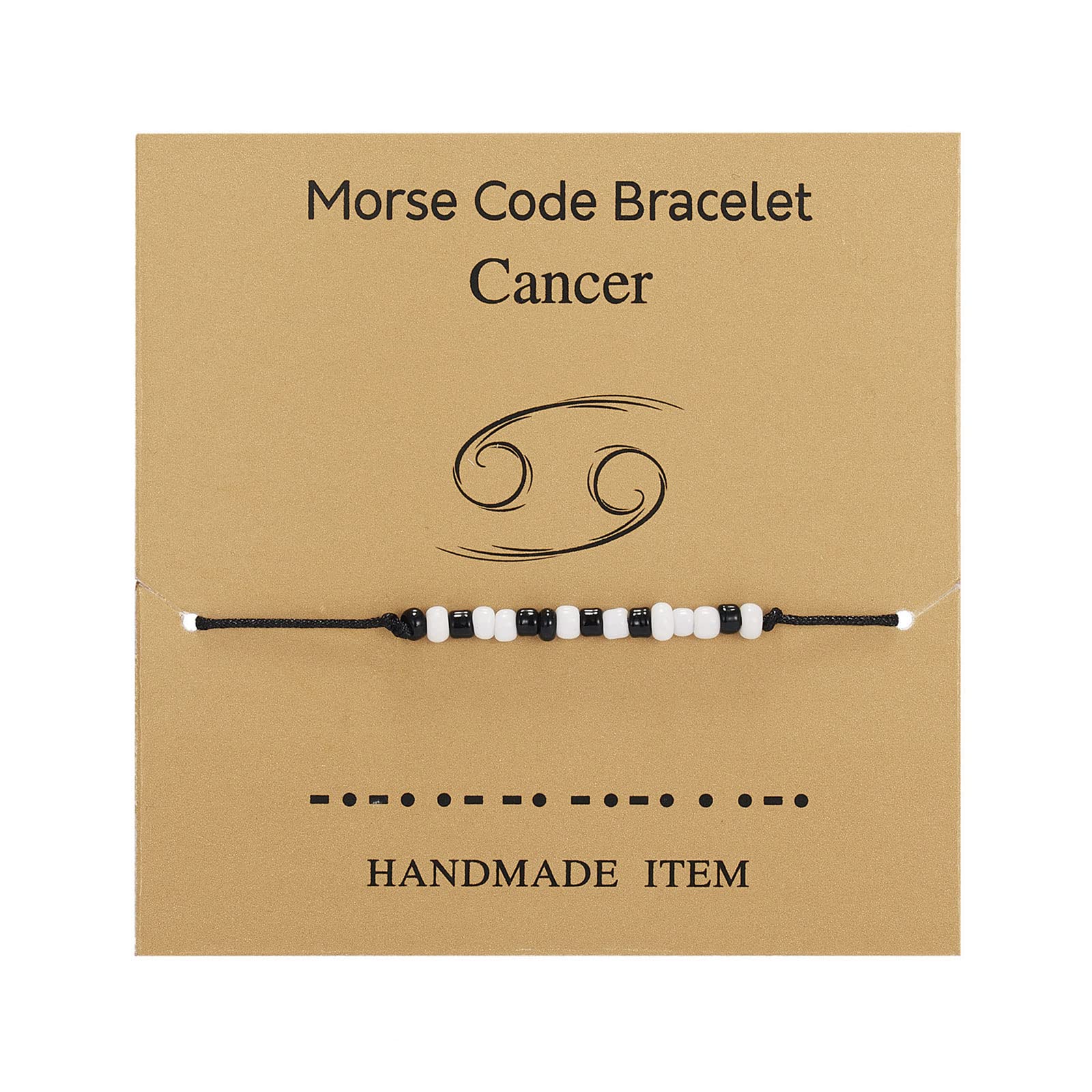 HUASAI Zodiac Morse Code Bracelet for Women & Men - Adjustable 12 Constellation Beaded String Bracelet - Inspirational Gift for Best Friends & Couples with Message Card - Perfect for Birthdays, Anniversaries & Daily Wear