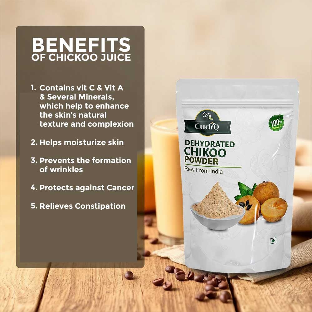 Organic Dehydrated Chikoo Powder 100g | Freeze-Dried Sapota Fruit Powder for Smoothies, Baking & Camping | Vegan, Gluten-Free Healthy Snack | Pantry Staple & Survival Food | Perfect for Travel, Hiking & Emergency Preparedness