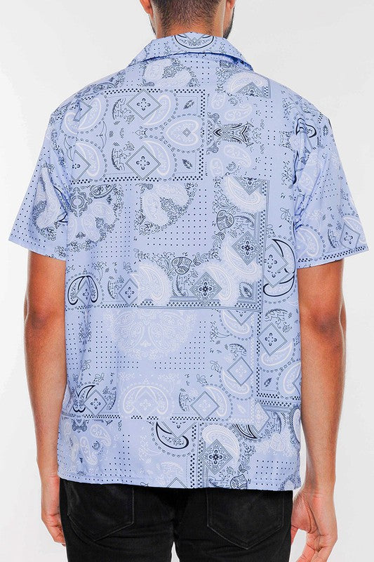 Men's Casual Collared Print Button Down Shirt - Stylish Short Sleeve Hawaiian Shirt for Summer, Beach, Party & Vacation - Lightweight Breathable Fabric for Outdoor Activities
