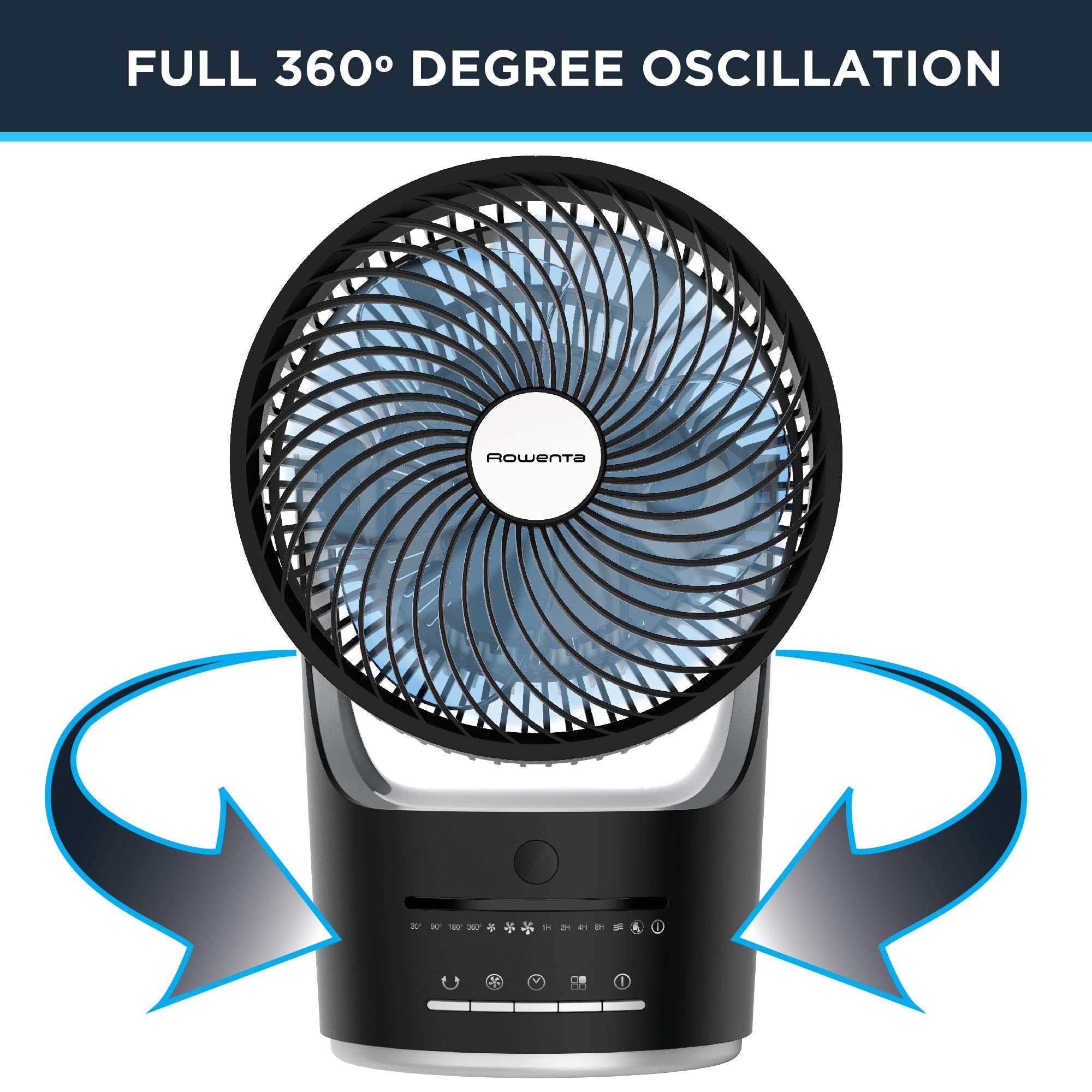 ROWENTA 360 Compact Force Air Circulation Fan - Powerful Cooling for Home & Office - Blemished Package with Full Warranty (Model VU2410U7) - Perfect for Bedrooms, Living Rooms, and Workspaces