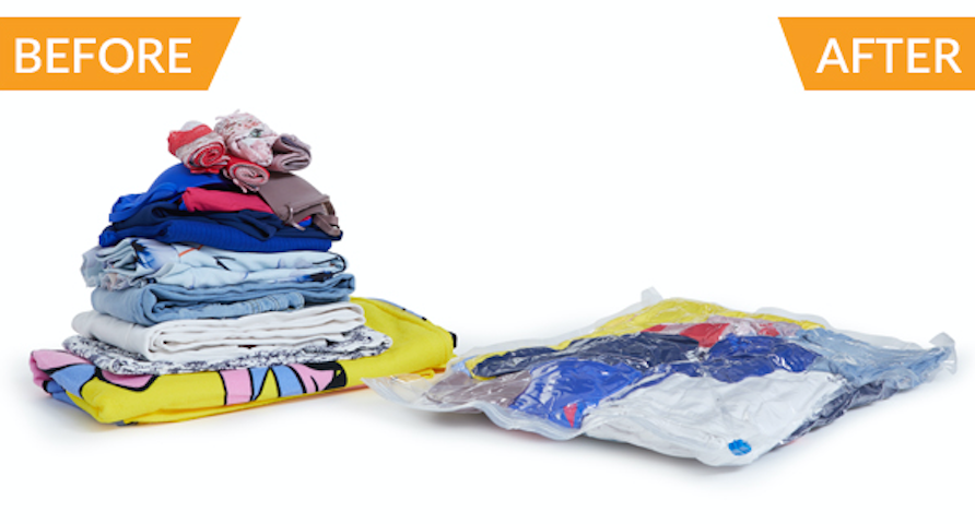 Vacuum Storage Bags for Travel & Home Organization - Space Saving Vac Pack Go - Perfect for Clothes, Blankets & Seasonal Storage