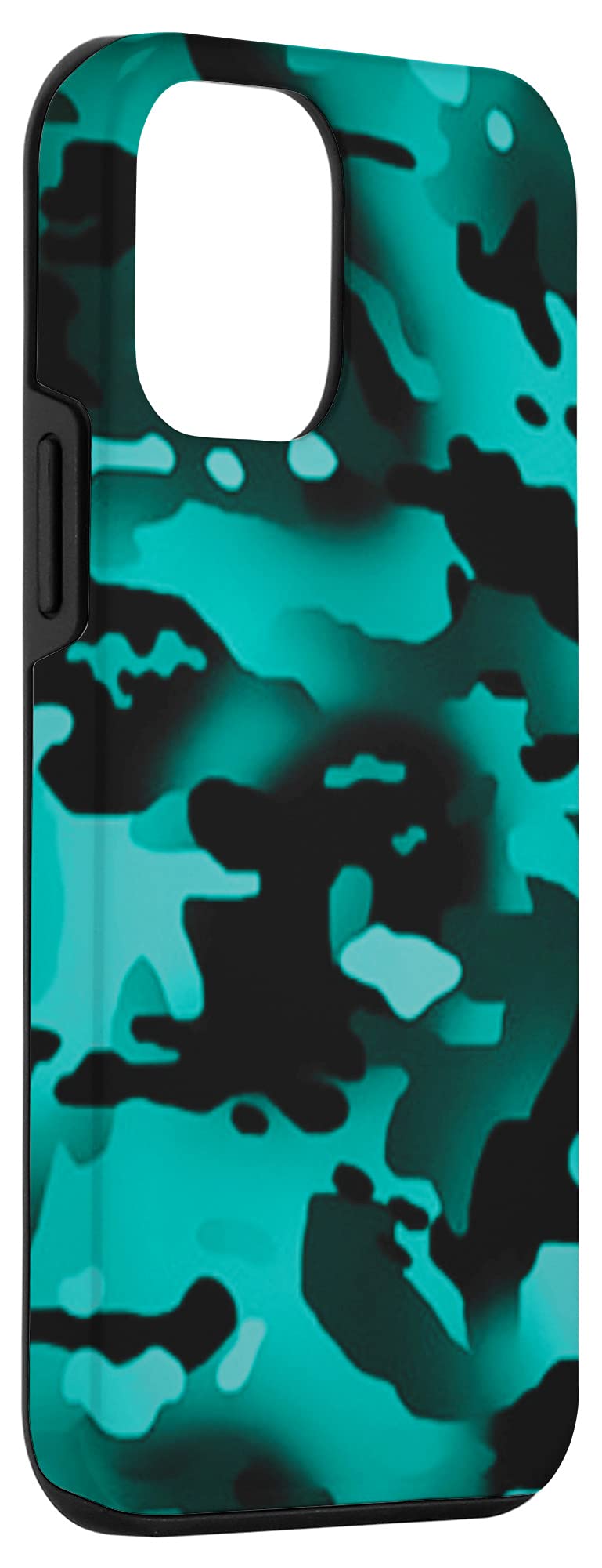 iPhone 12 Mini Teal and Aqua Grunge Camouflage Case - Durable Protective Cover for Everyday Use and Outdoor Adventures