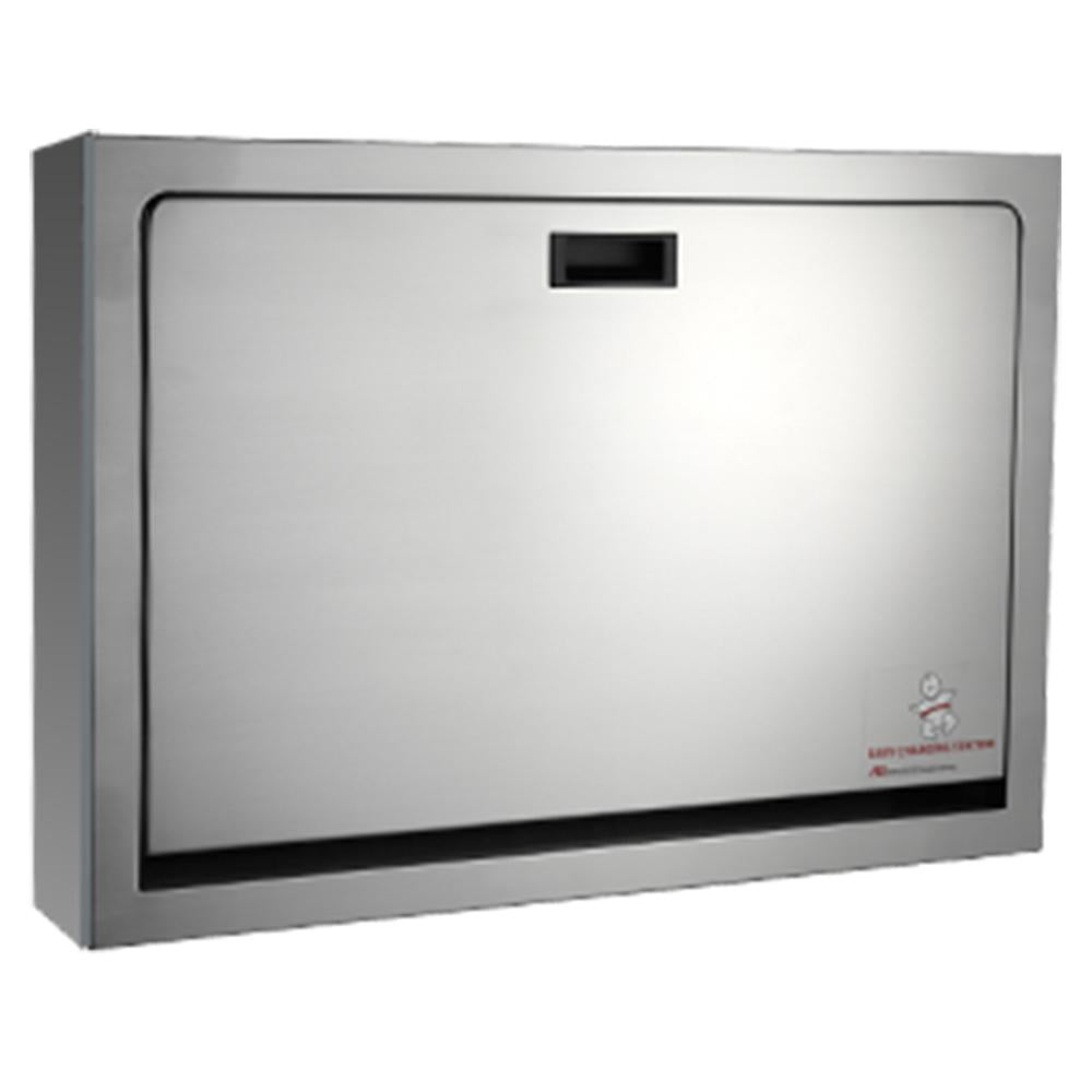 ASI 9013 9 Roval Horizontal Wall-Mounted Stainless Steel Baby Changing Station - Satin Finish for Nurseries, Daycares & Public Restrooms