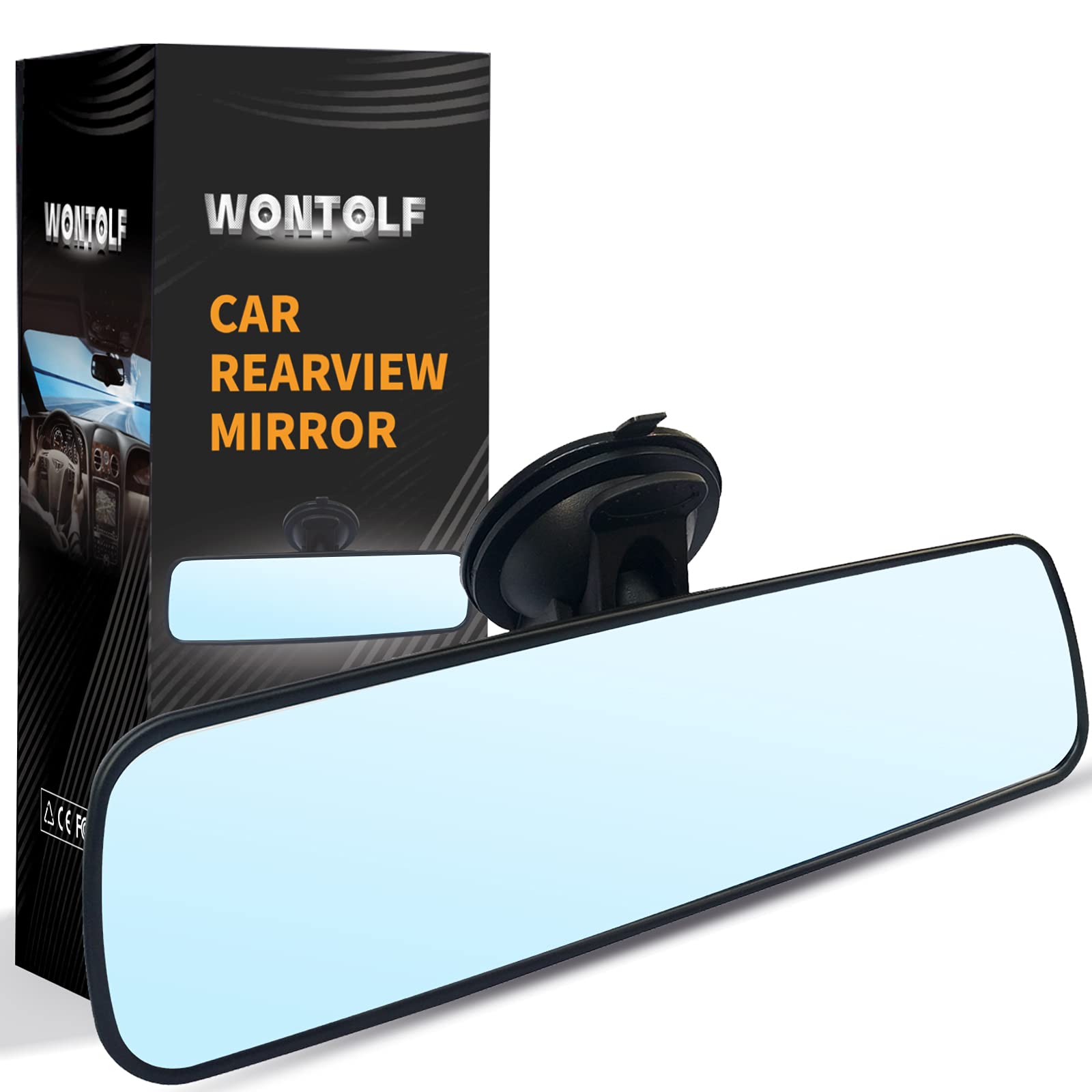 Universal Anti-Glare Rear View Mirror for Cars, Trucks, SUVs & Boats - 9.76