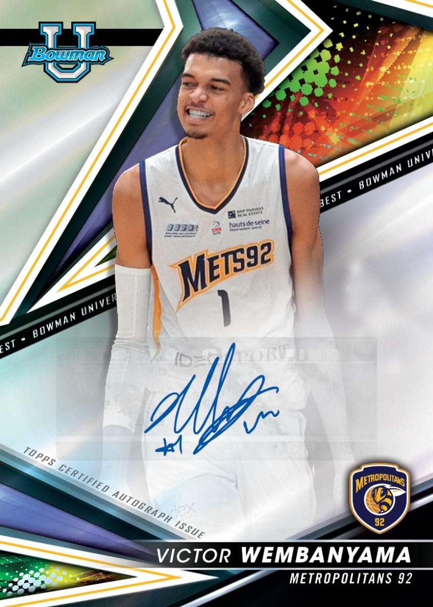 2022-2023 Bowman University's Best Basketball Hobby Box - 12 Packs (4 Cards Each) with 2 Autographs - Featuring Victor Wembanyama Rookie Cards - Perfect for Basketball Card Collectors and NBA Memorabilia Enthusiasts