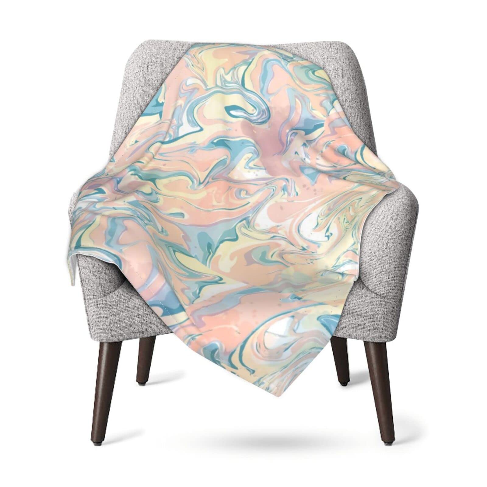 Soft Abstract Liquid Pink Marble Baby Swaddle Blanket for Newborns - 40x30 Inch Fuzzy Nursery Blanket for Boys & Girls, Perfect for Crib, Stroller, Sofa & Baby Shower Gifts