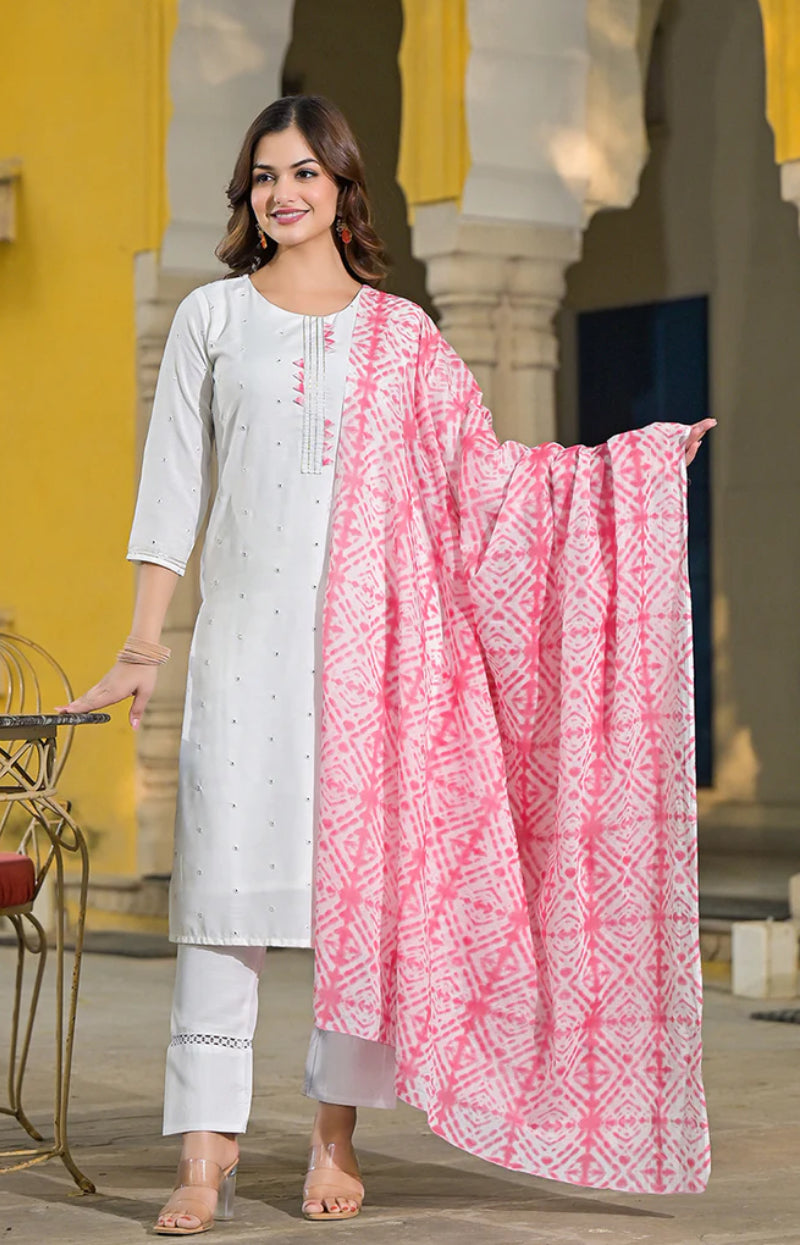 Stylish Pink Rayon Blend Kurta Set for Women - Comfortable & Trendy Indian Ethnic Wear - Perfect for Festivals, Weddings & Casual Outings