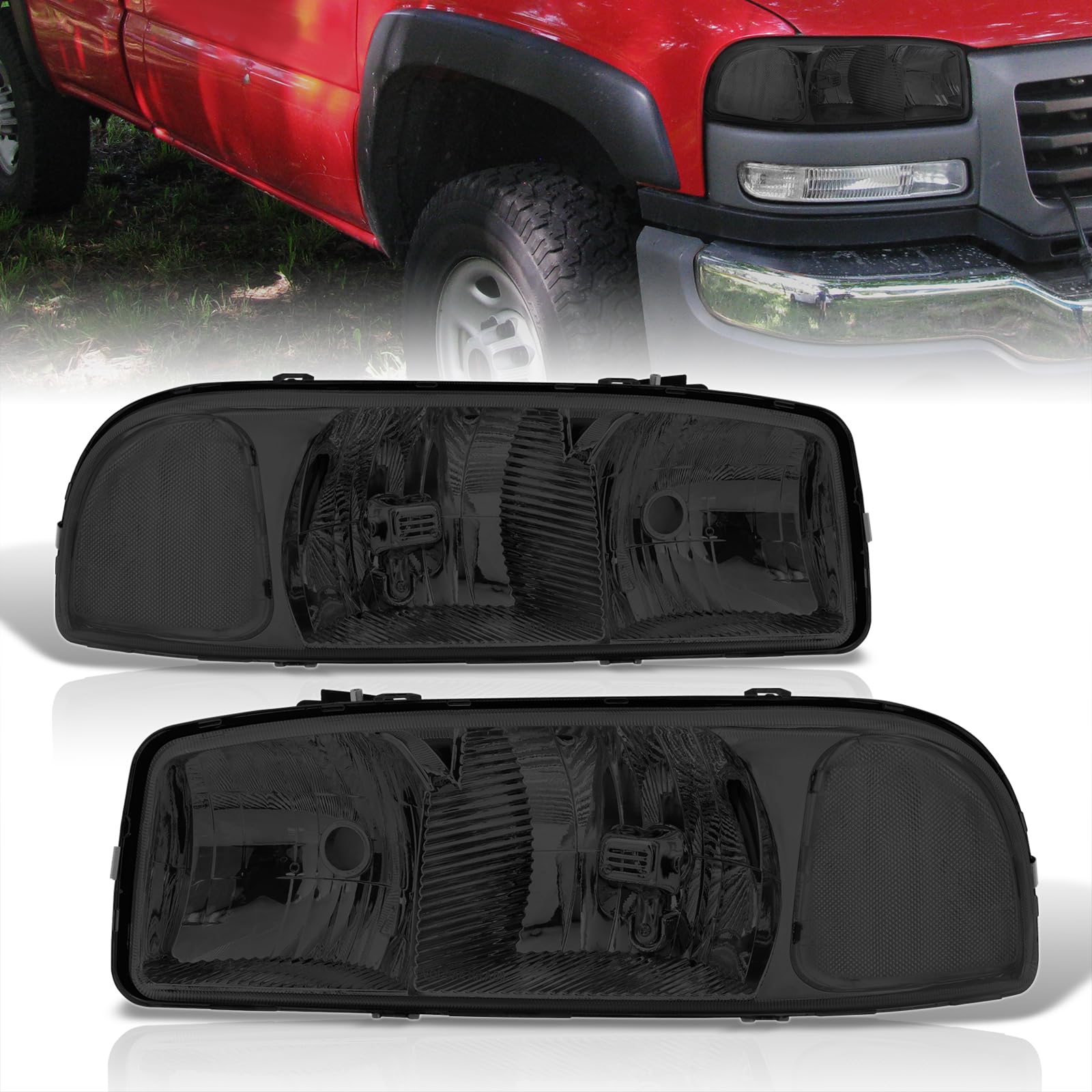 Sierra Yukon Headlight Assembly - Replacement for 2000-2007 Models - Perfect for Night Driving & Off-Road Use