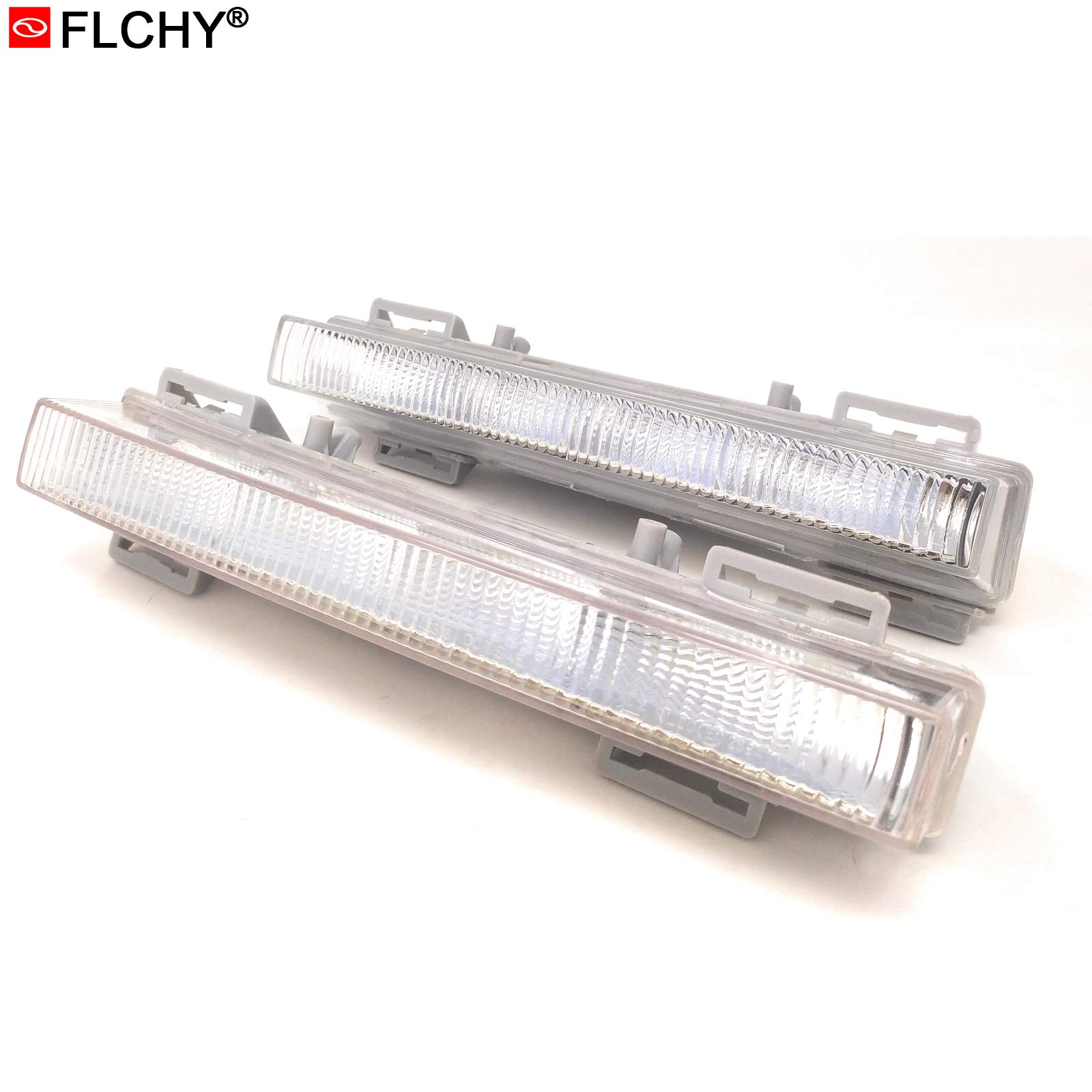 2Pcs LED DRL Daytime Running Lights & Fog Lamps for Mercedes-Benz GLK X204 (2012-2015) - Bright White Bulbs for Enhanced Visibility & Safety in All Weather Conditions