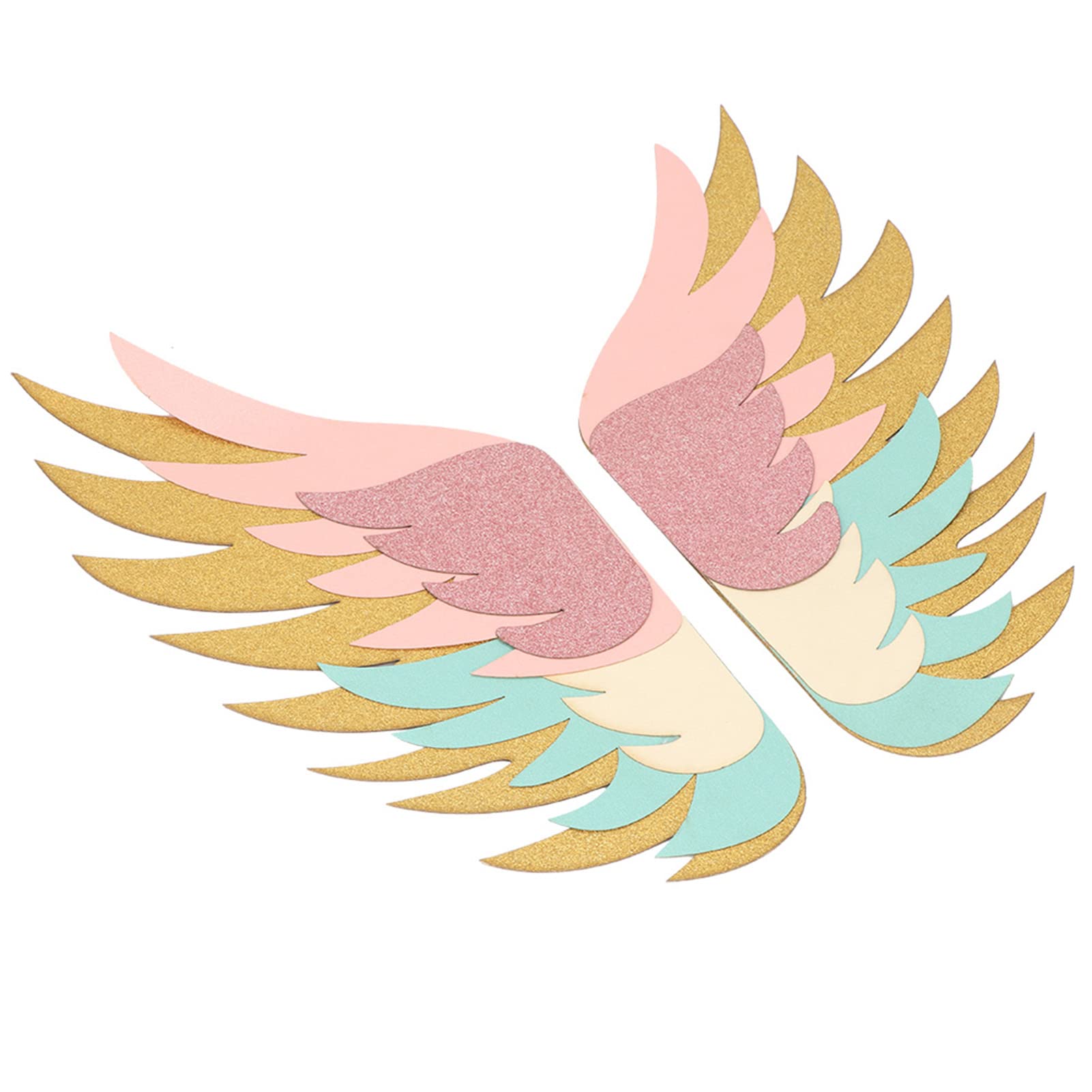 Wing Shaped Cake Topper Set - Beautiful Unique Personalized Happy Birthday Cake Decorations for Weddings & Birthdays | Elegant Cake Insert Ornament for Party Celebrations & Special Occasions