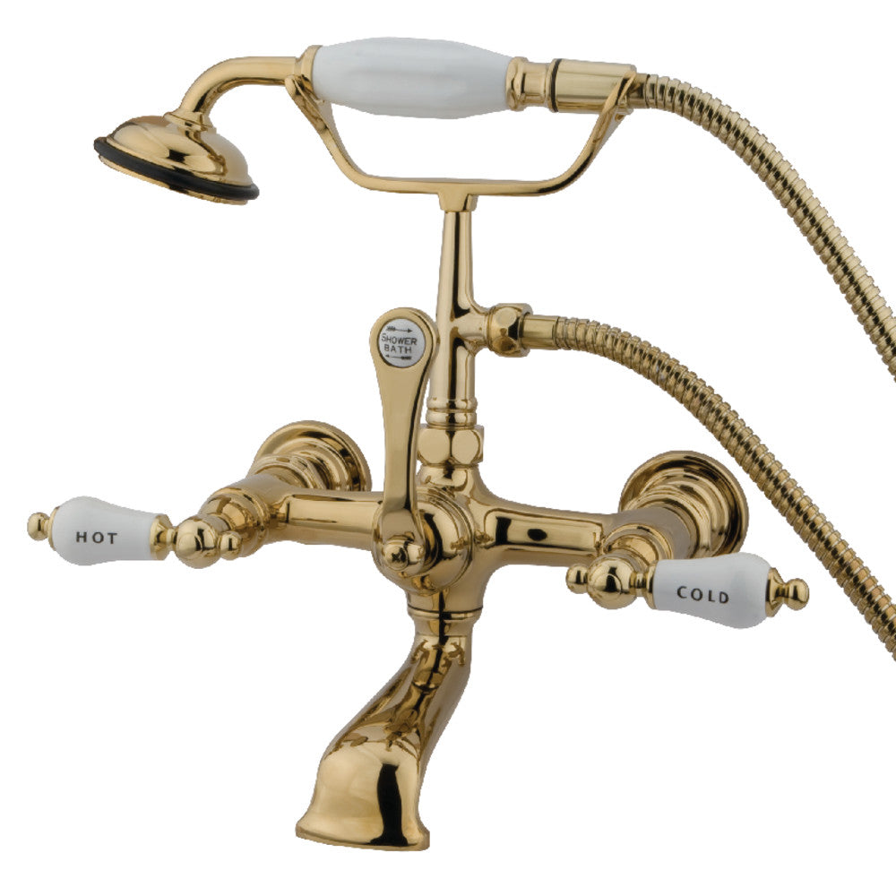 Kingston Brass CC556T1 Vintage 7 Inch Wall Mount Tub Faucet with Hand Shower