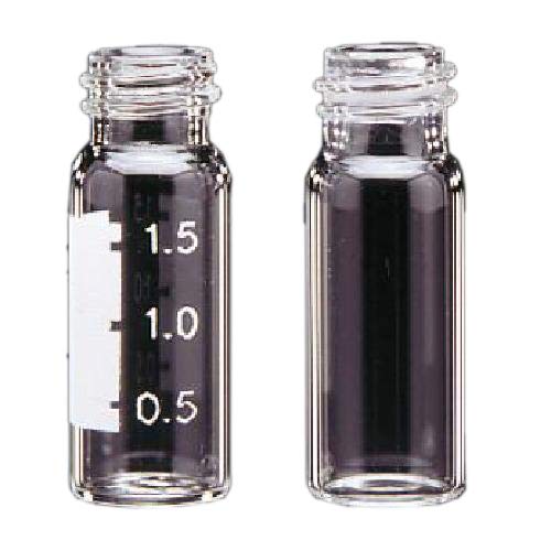 JG Finneran 32008E-12Y 2ml Clear Borosilicate Glass Screw Thread Vials with Yellow Graduation - Case of 1000 - Ideal for Laboratory Samples, Pharmaceutical Storage & Scientific Research