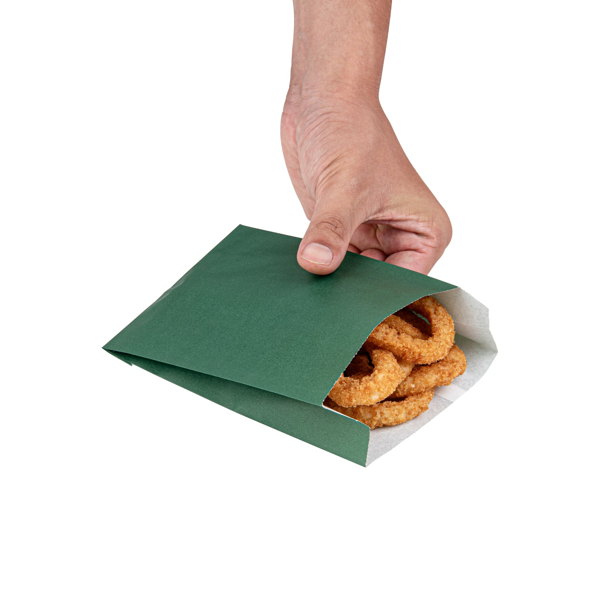 Eco-Friendly Forest Green French Fry & Snack Bags - 4.25