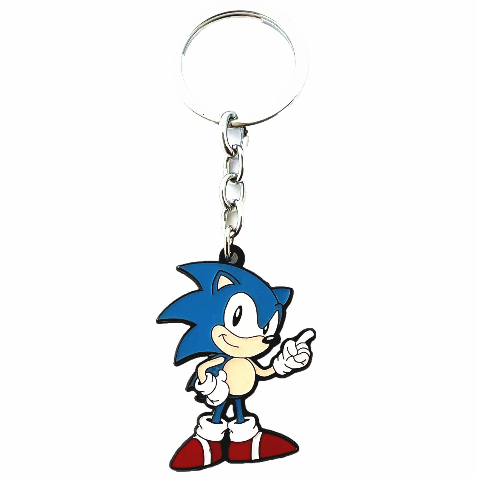 Metal Cartoon Sonic Keychain for Men, Women & Kids - Durable Keyring for Backpacks, Gifts & Everyday Use