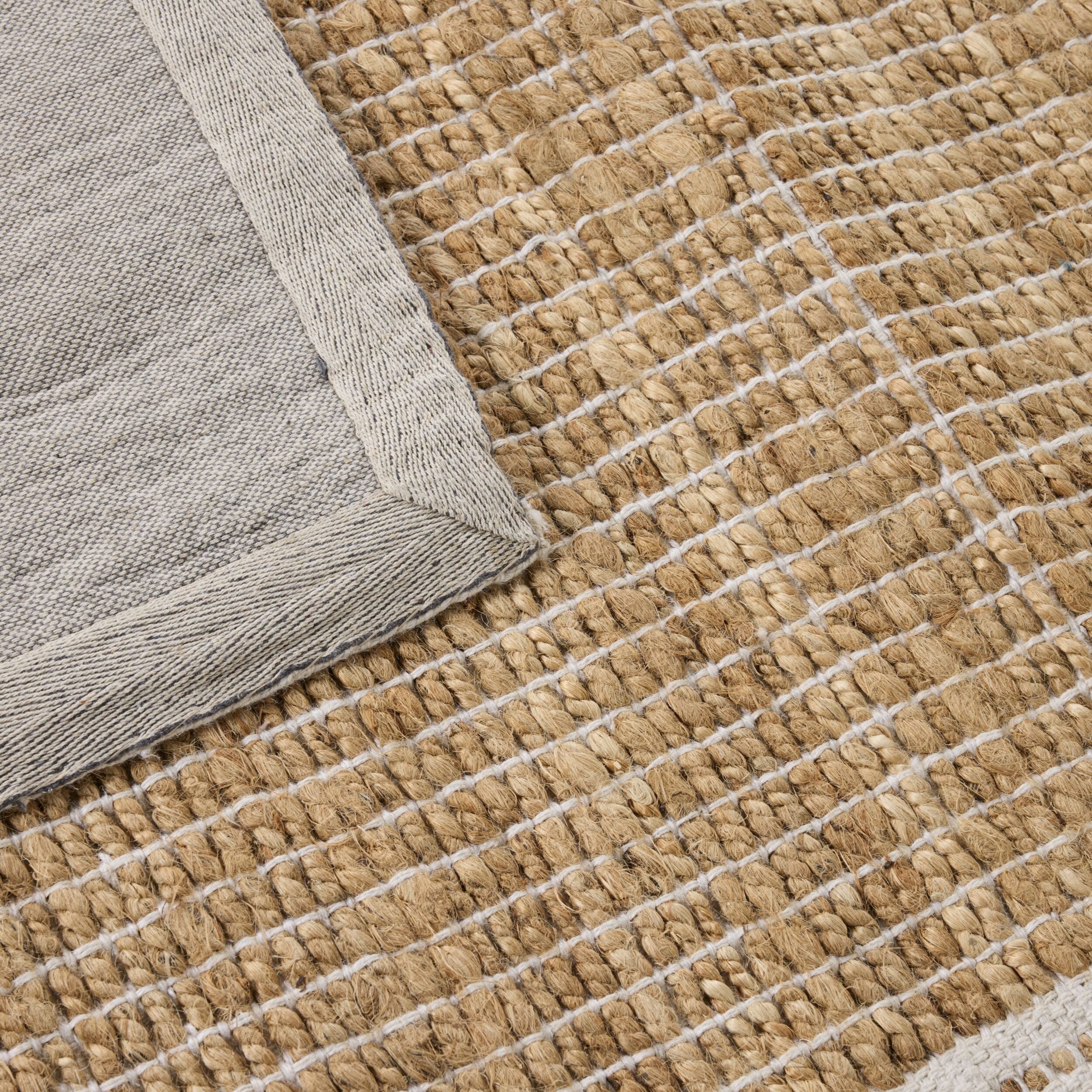 Alhambra Border Jute Rug Wheat 150x240cm - Natural Fiber Area Rug for Living Room, Bedroom & Boho Decor