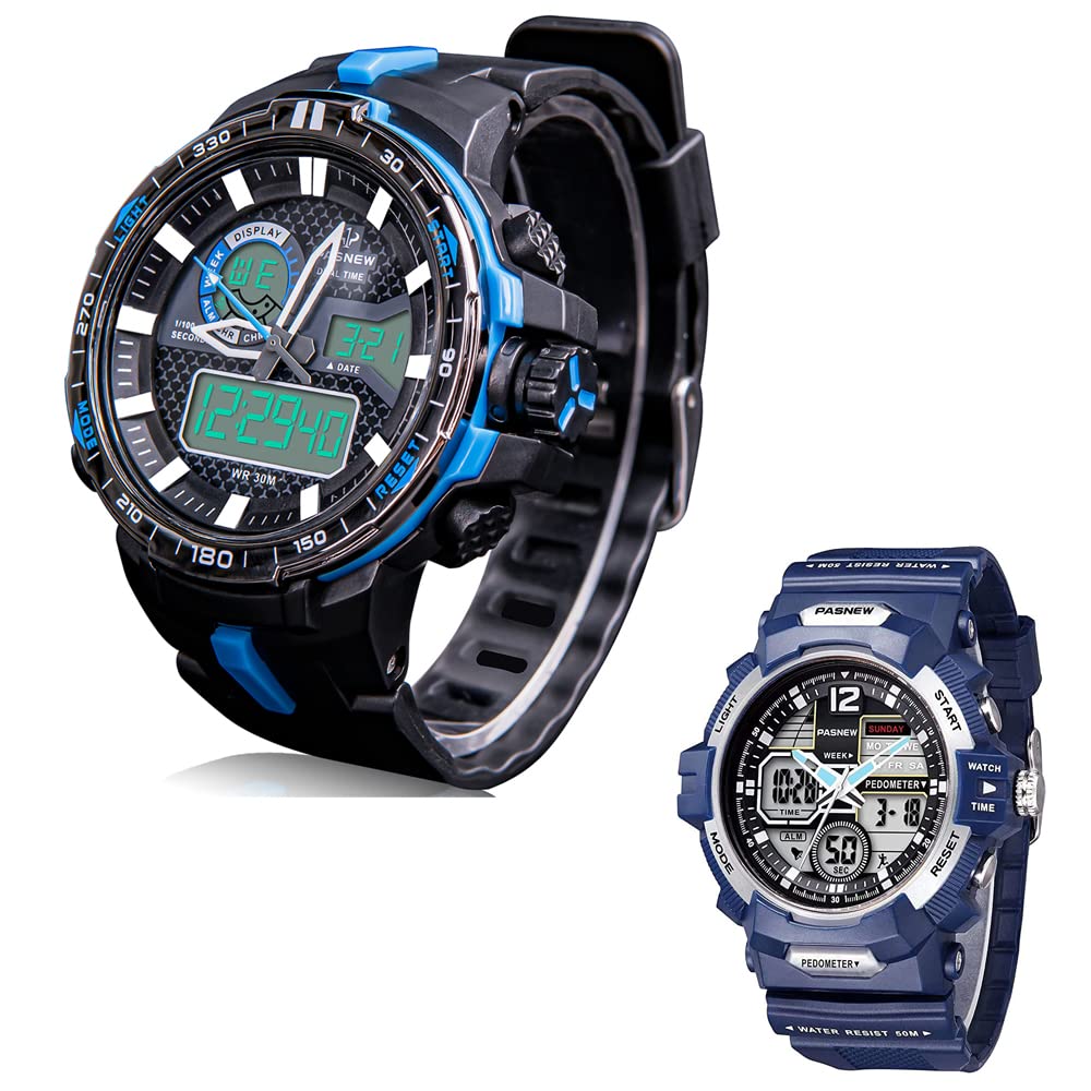 PASNEW Boys Digital Sports Watch - Waterproof Kids Wristwatch with Alarm & Stopwatch - Perfect for School, Sports & Outdoor Activities
