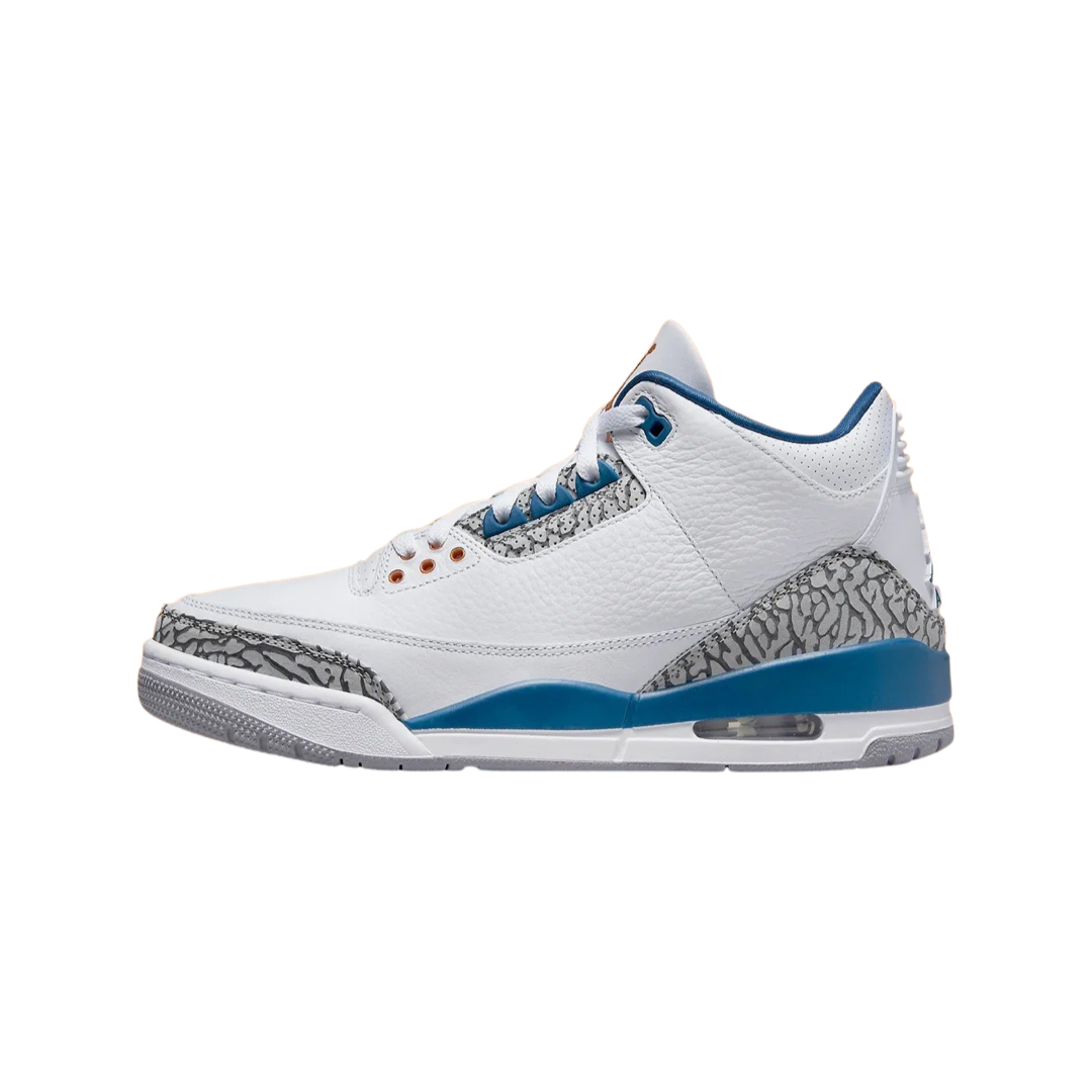 Air Jordan 3 Retro Sneakers - Wizards White/True Blue/Metallic Copper Colorway - Men's Basketball Shoes for Casual Wear & Street Style