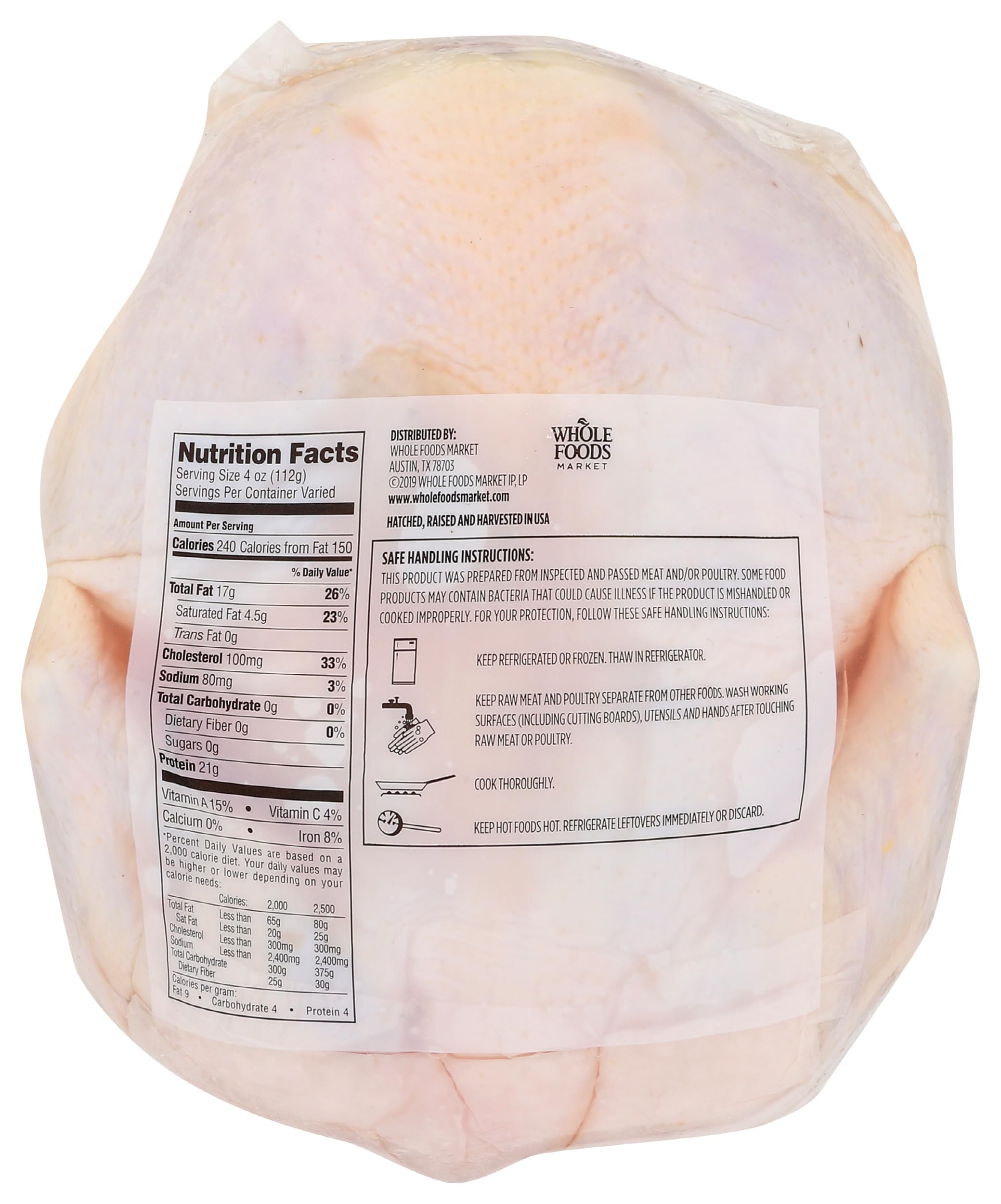 365 By Whole Foods Market, Organic Whole Chicken - Fresh, Antibiotic-Free, Humanely Raised for Healthy Cooking & Family Meals