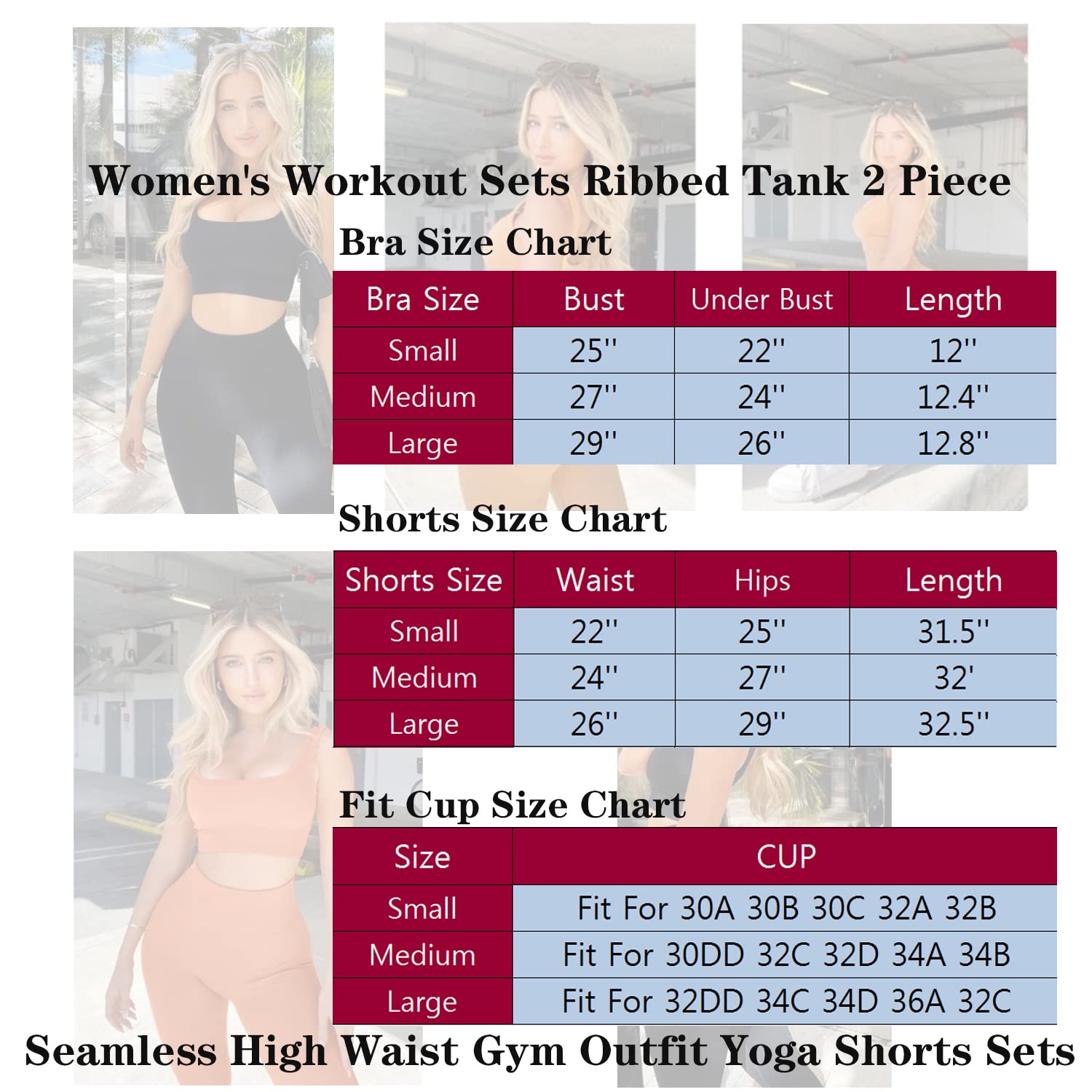 Women's 2-Piece Seamless Ribbed Workout Set - Crop Tank Top & High Waist Yoga Shorts | Gym, Running, Pilates & Lounge Wear