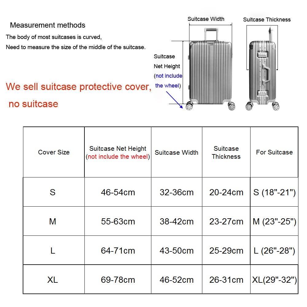 Elastic Luggage Cover for Suitcases 19''-32'' - Waterproof Travel Suitcase Protector with Zipper (Tower, Medium Size) - Perfect for Airplane Travel, Storage & Baggage Protection