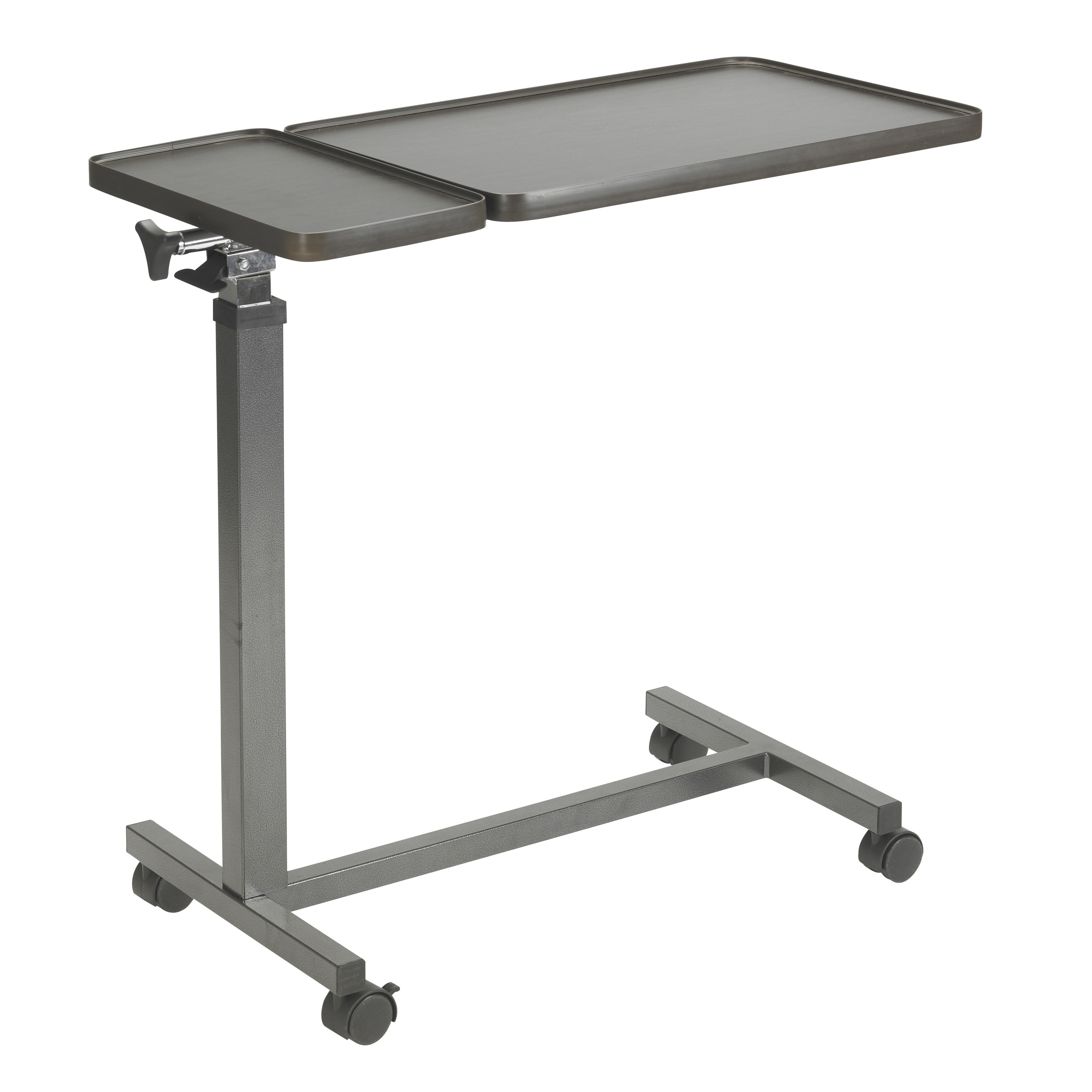 Adjustable Overbed Table with Tilt Top & Removable Tray - Multi-Purpose Hospital Bed Table for Eating, Working, Reading in Bed - Ideal for Patients, Elderly & Home Care Use