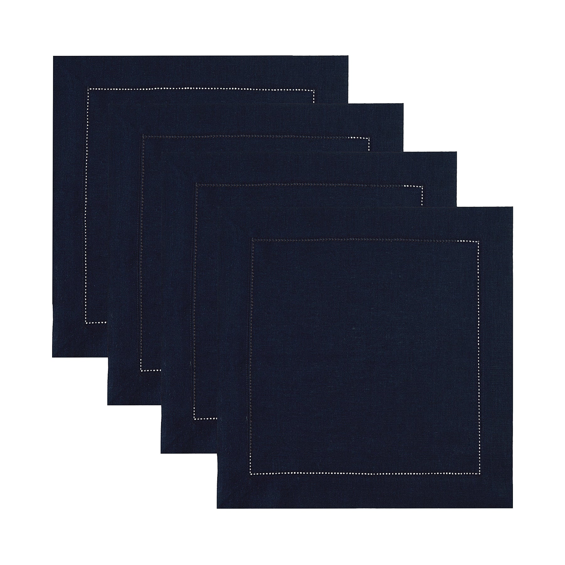 Premium Classic Hemstitch Square Placemats Set of 4 - Elegant Cotton Table Linens for Dining Room, Kitchen, and Holiday Decor - Perfect for Dinner Parties, Family Gatherings, and Special Occasions